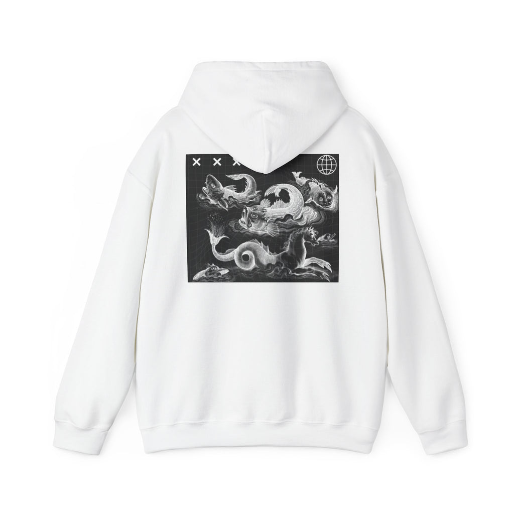 Skull Waves Hoodie — Gothic Nautical Skull Graphic Pullover