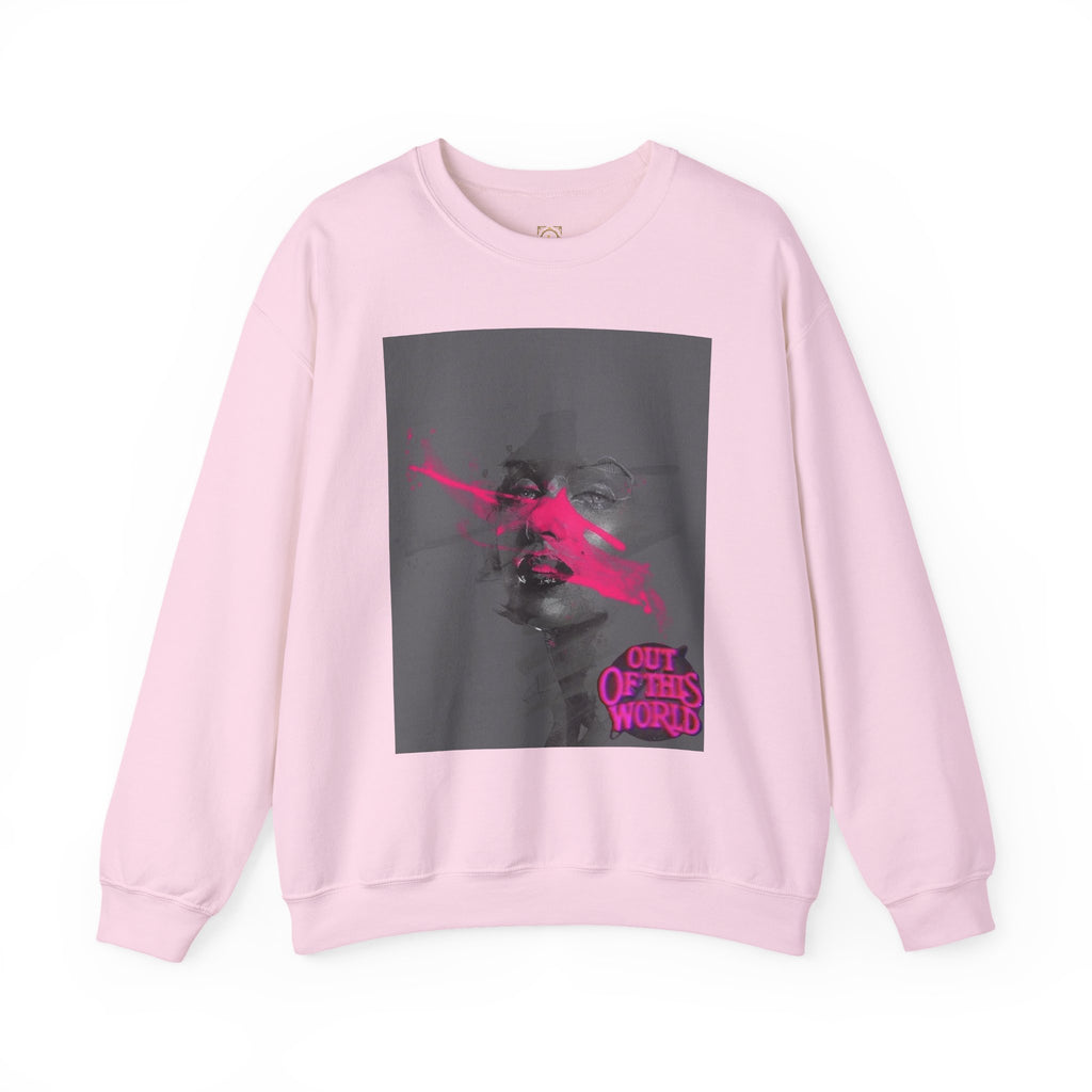Graphic Sweatshirt — 'Out of This World' Neon Portrait Crewneck