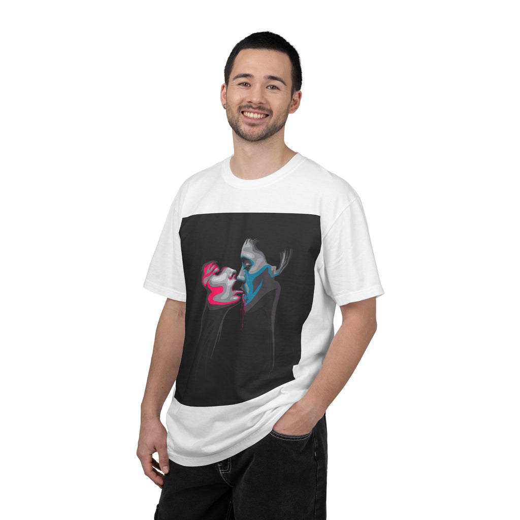 Abstract Neon Kiss T-Shirt — 'Legaciess' Back Logo Graphic Tee