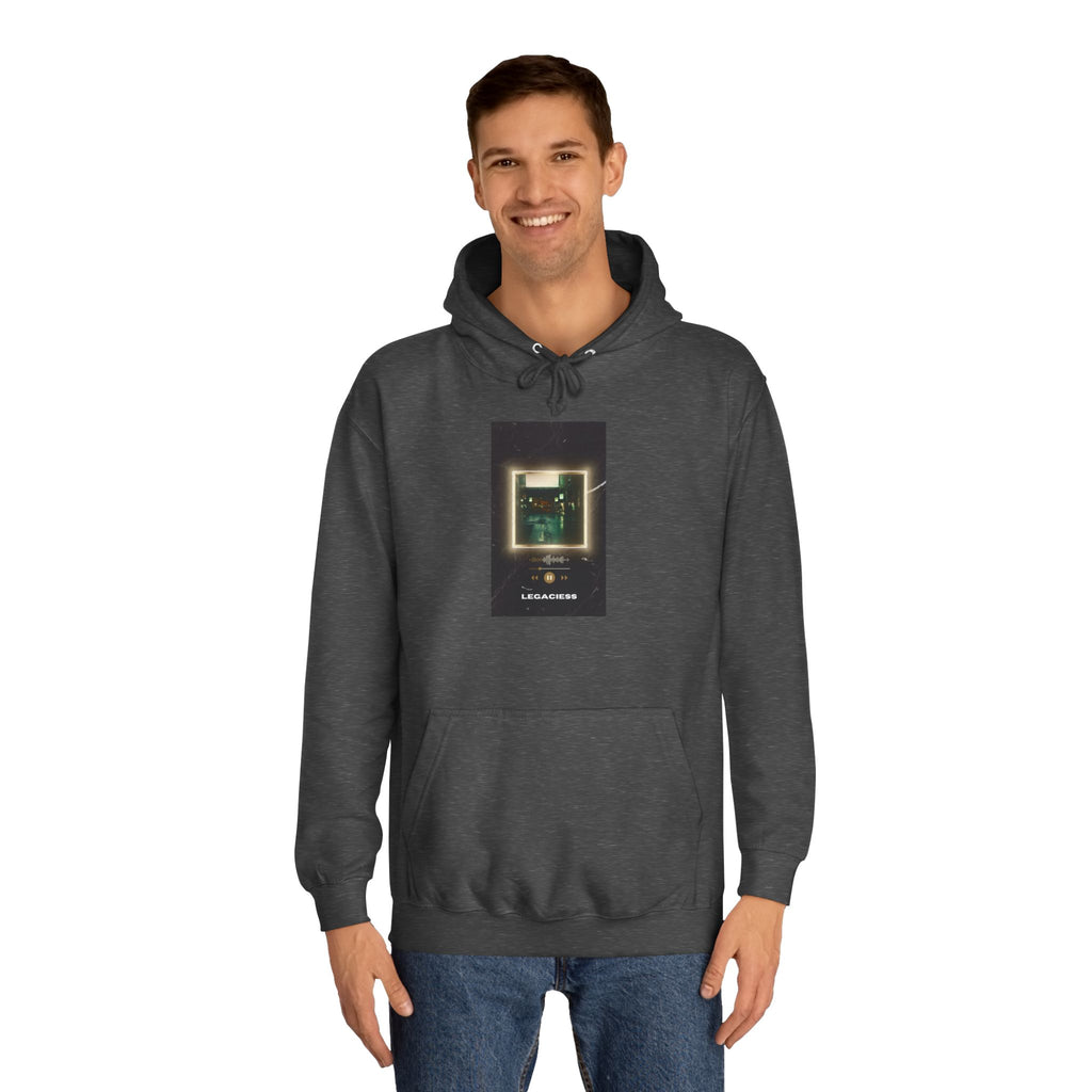 College Hoodie — Retro Neon Square Album Art Design