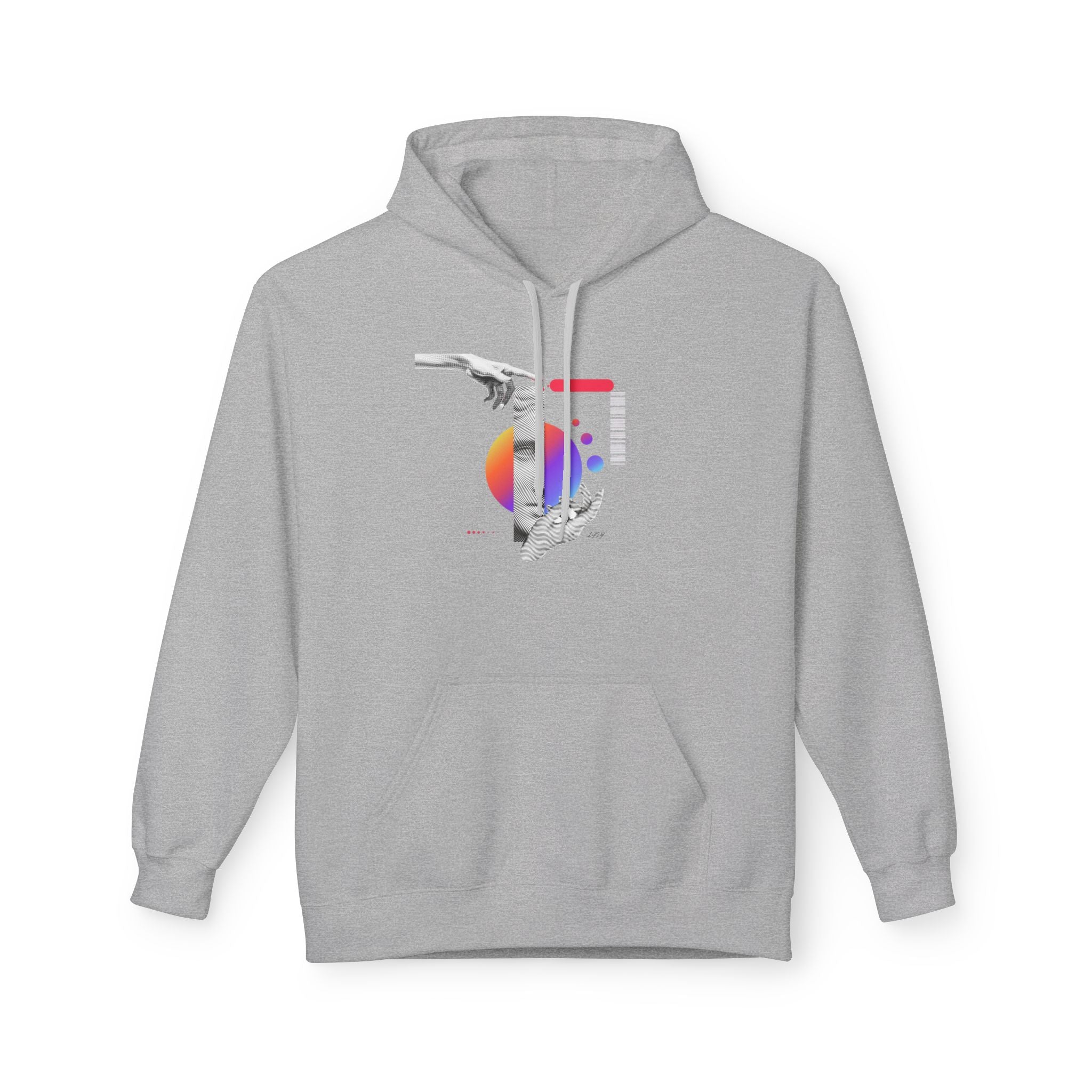 Hoodie — Abstract Hands & Gradient Orb Art Sweatshirt