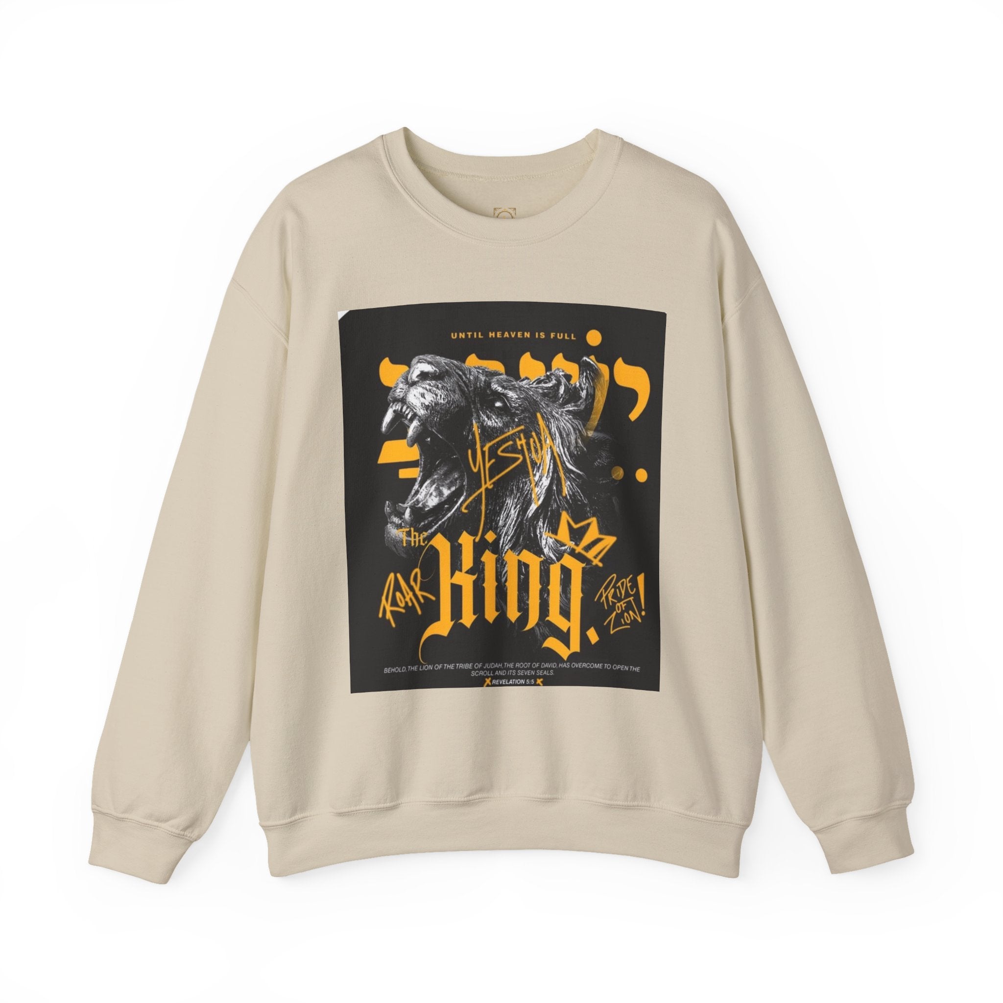 King Lion Crewneck Sweatshirt — 'King' Graphic Pullover for Bold Streetwear