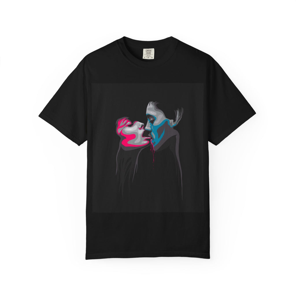 Abstract Neon Kiss T-Shirt — 'Legaciess' Back Logo Graphic Tee