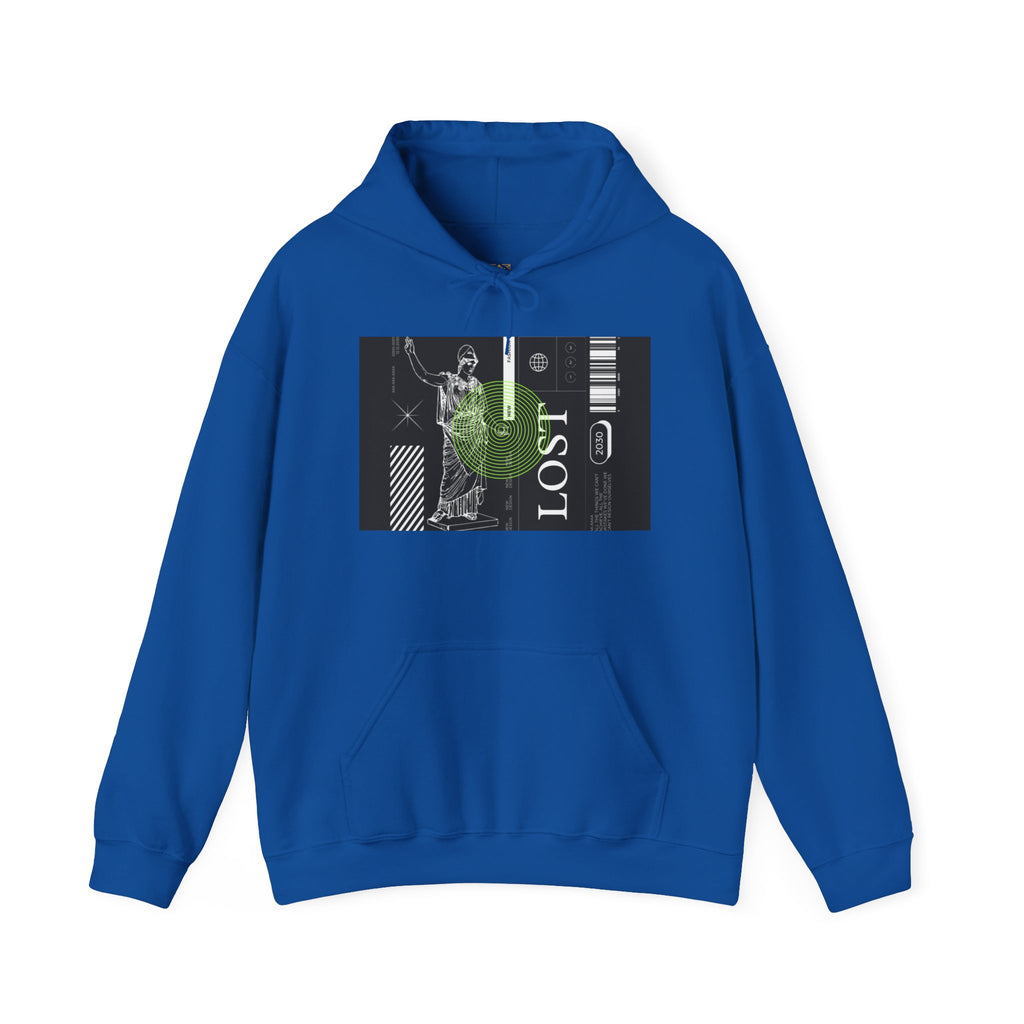 Lost World Hoodie — Vaporwave Glitch Graphic Pullover
