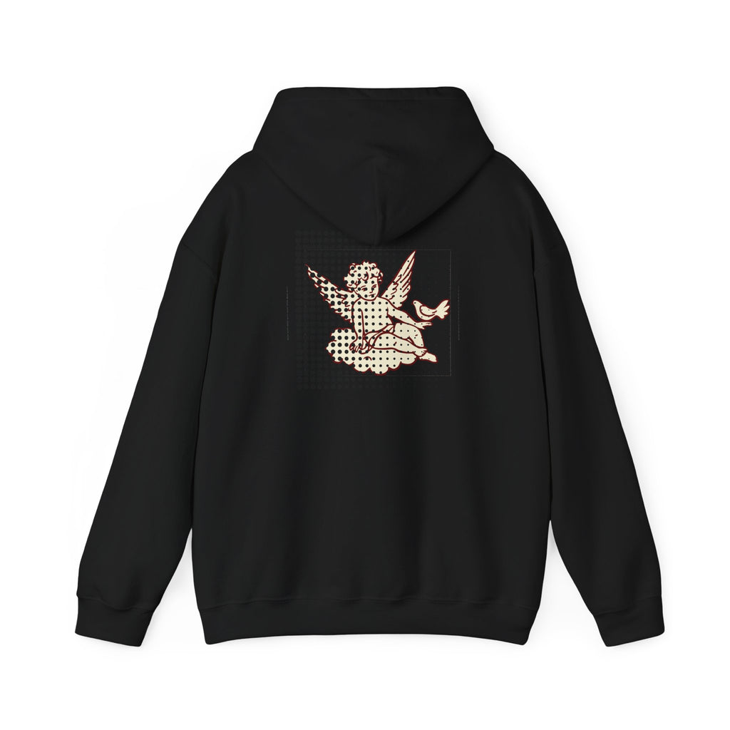 Cherub Dot Art Hoodie — Vintage Angel Graphic Pullover