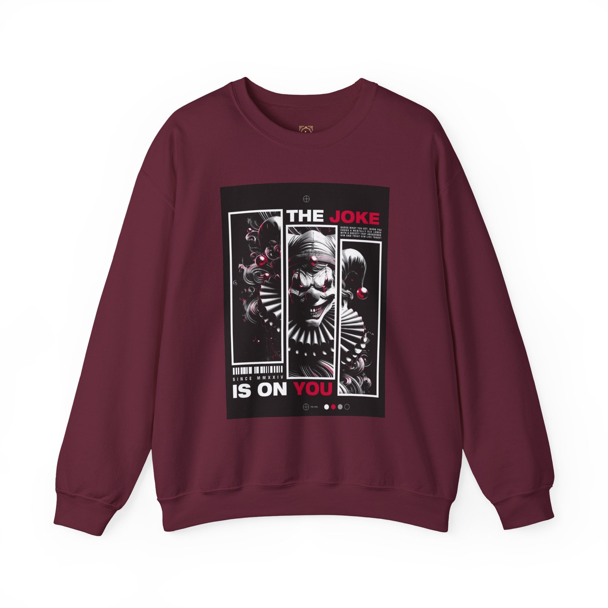 Creepy Clown "The Joke Is On You" Crewneck Sweatshirt