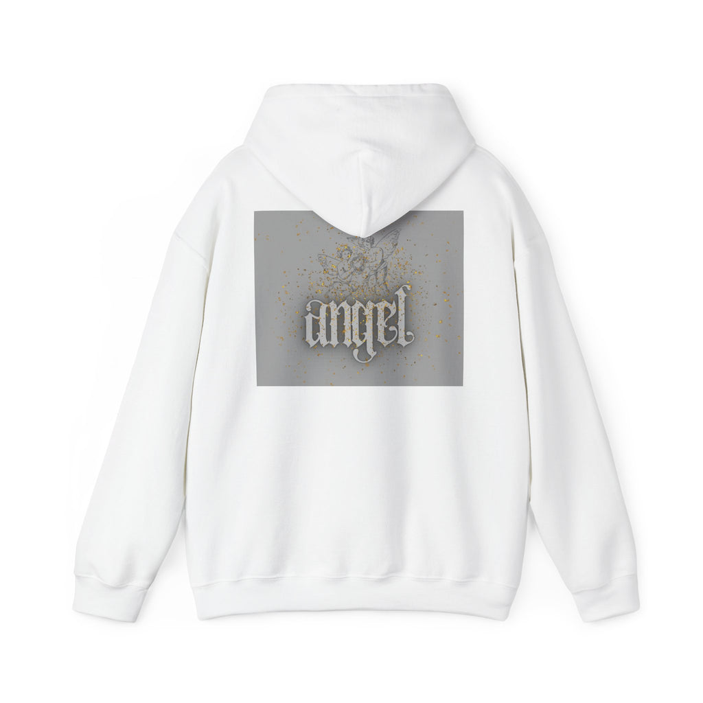 Angel Gothic Hoodie — White Graphic Hooded Sweatshirt