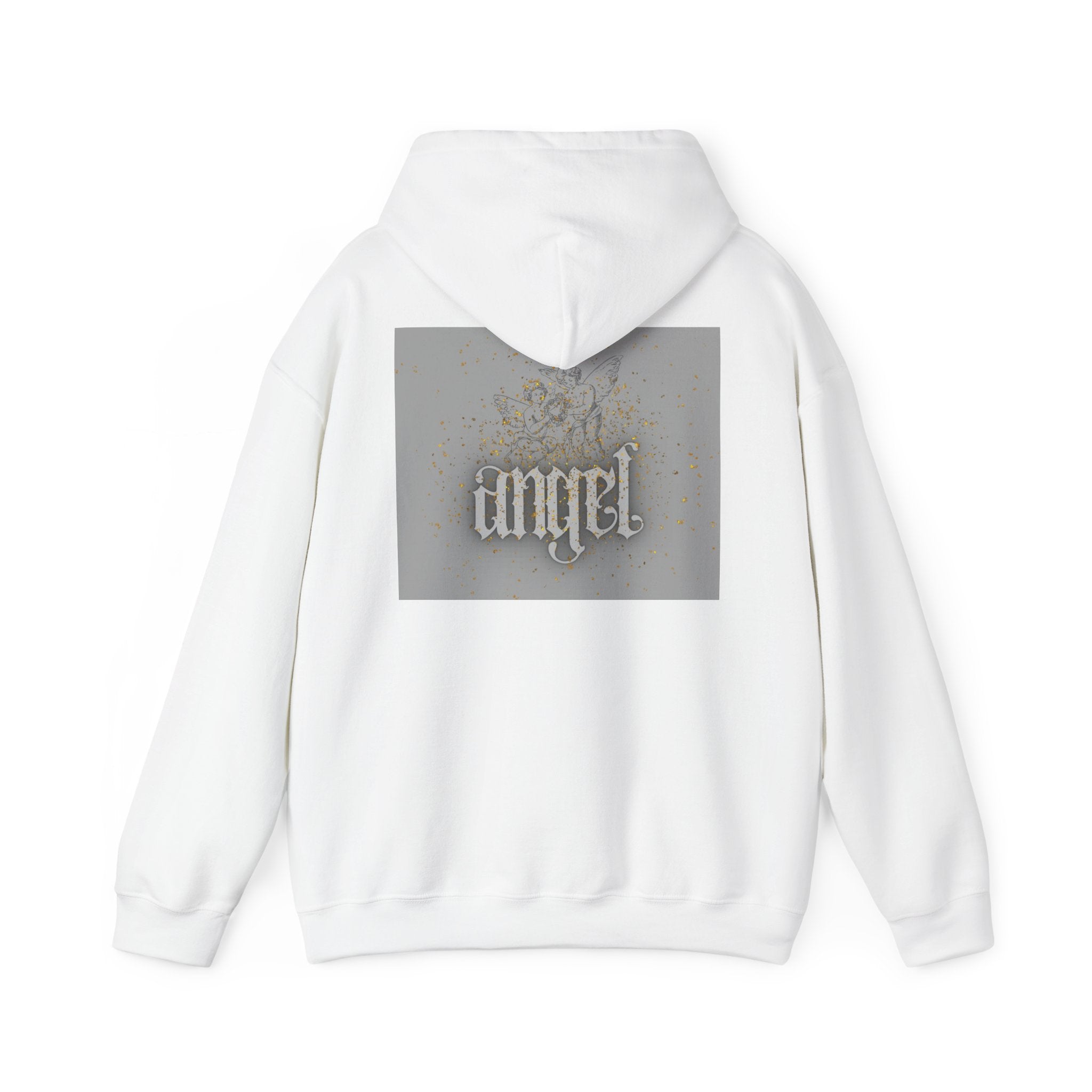 Angel Gothic Hoodie — White Graphic Hooded Sweatshirt