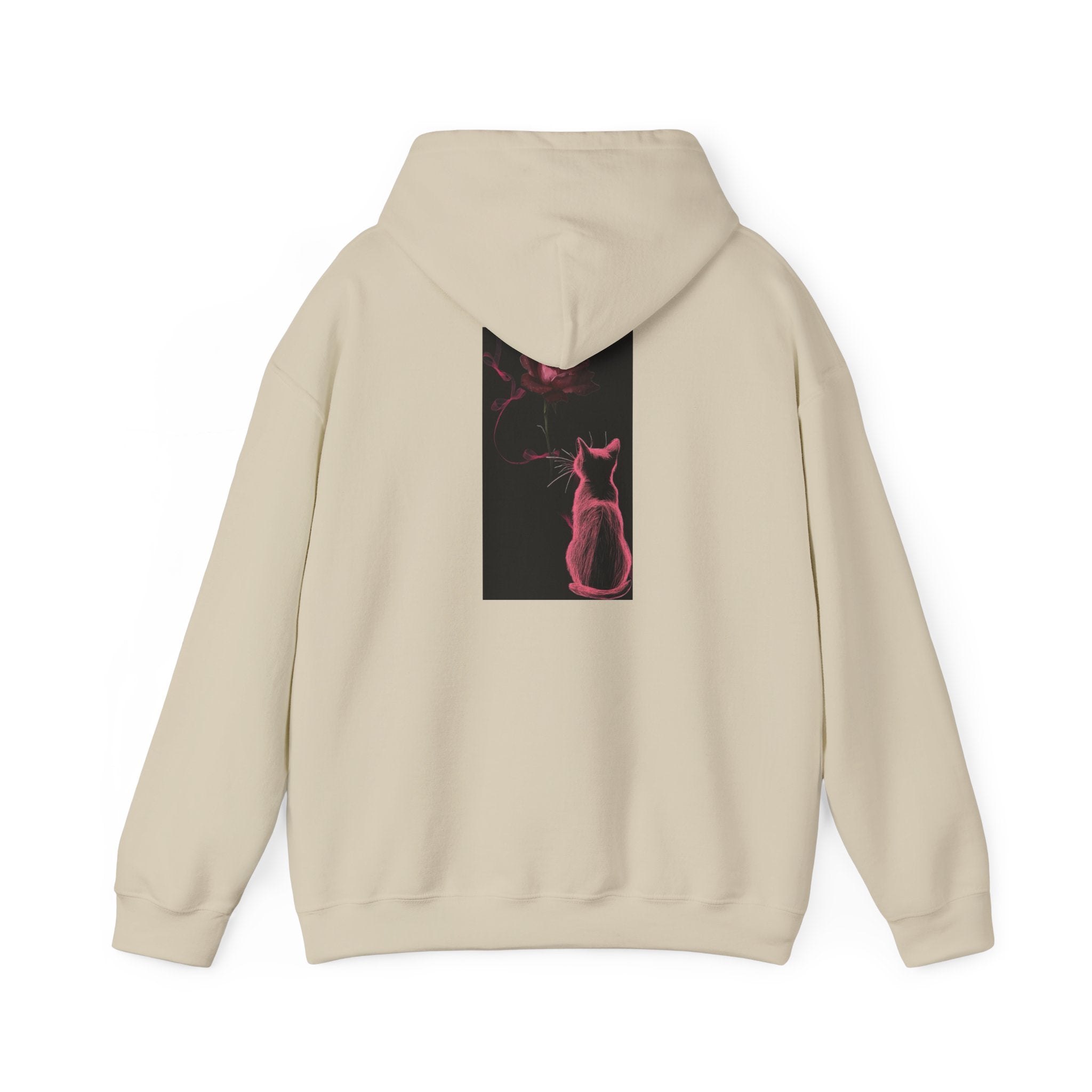 Cat Moonlight Hoodie — Neon Pink Cat Silhouette Sweatshirt