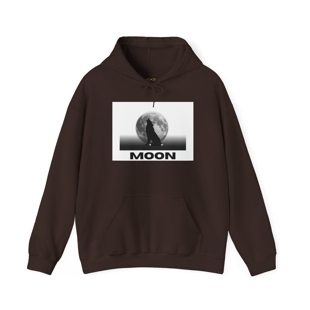 Moon Wolf Hoodie - Silhouette Moon Graphic Sweatshirt