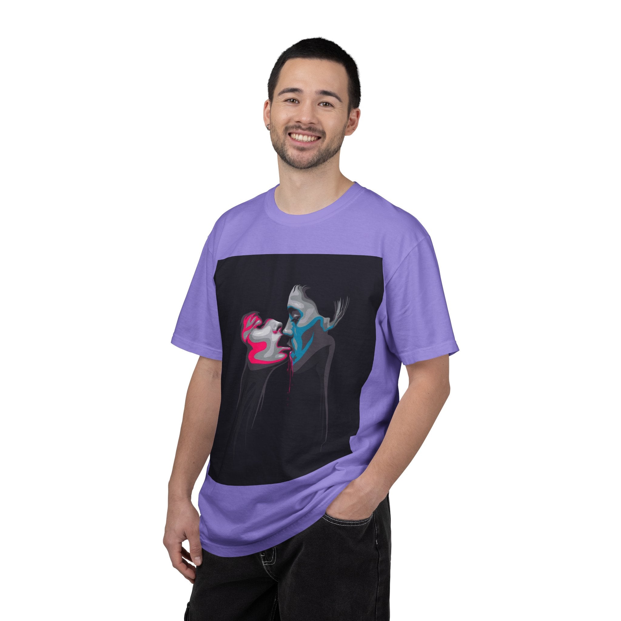 Abstract Neon Kiss T-Shirt — 'Legaciess' Back Logo Graphic Tee