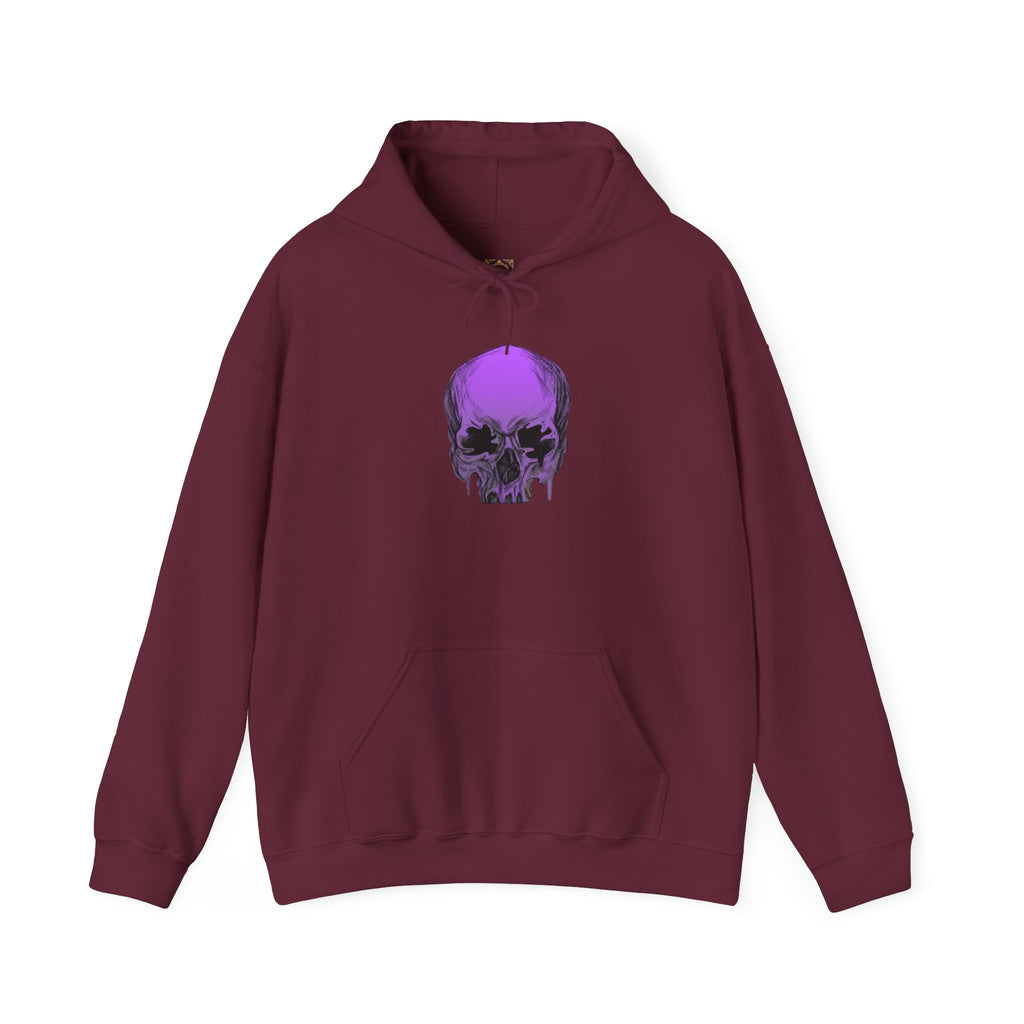 Purple Drip Skull Hoodie — Gothic Streetwear Pullover