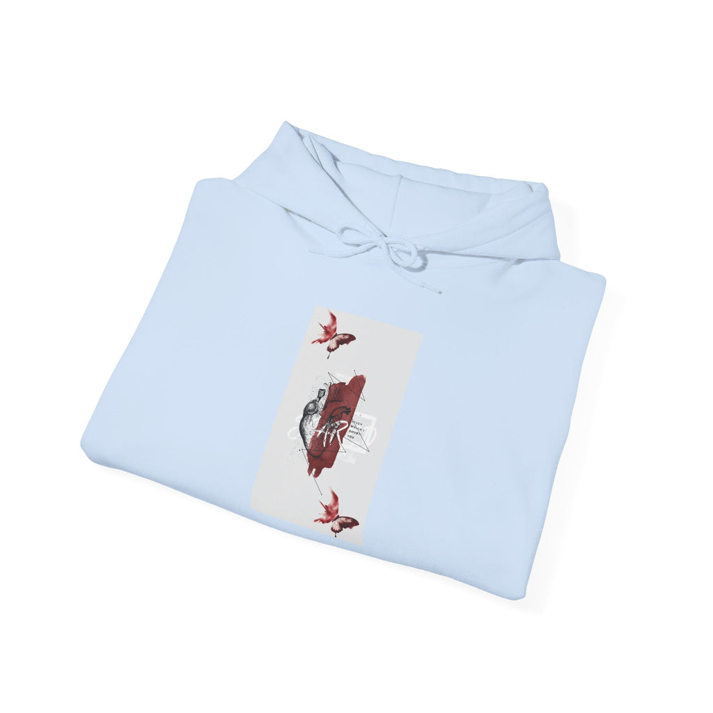 Hoodie — Romantic Red Rose & Butterflies Graphic Hoodie