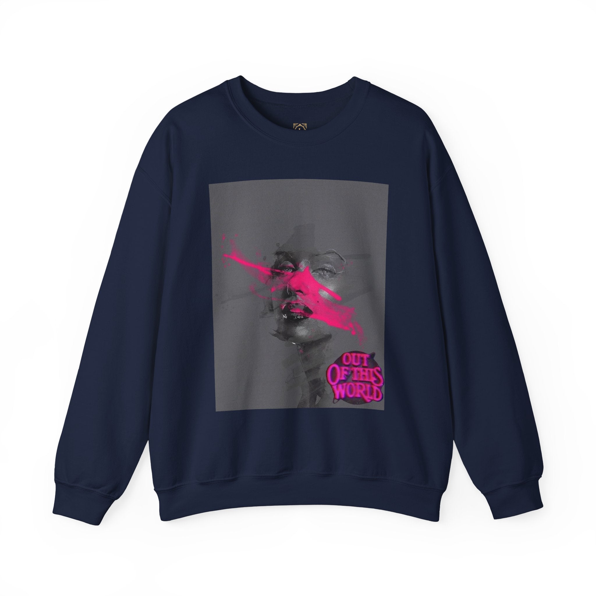 Graphic Sweatshirt — 'Out of This World' Neon Portrait Crewneck