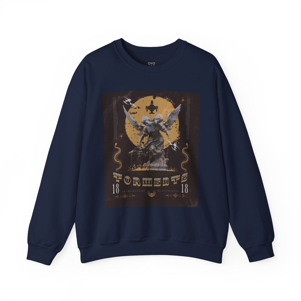 Crewneck Sweatshirt — Vintage Angel Graphic "Forgiven" Streetwear