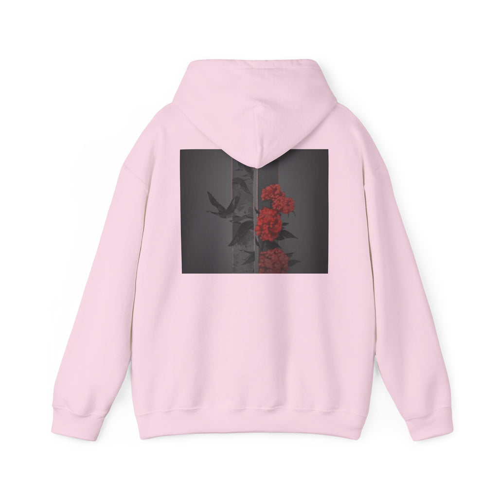Floral Noir Hoodie — Red Roses on Dark Background