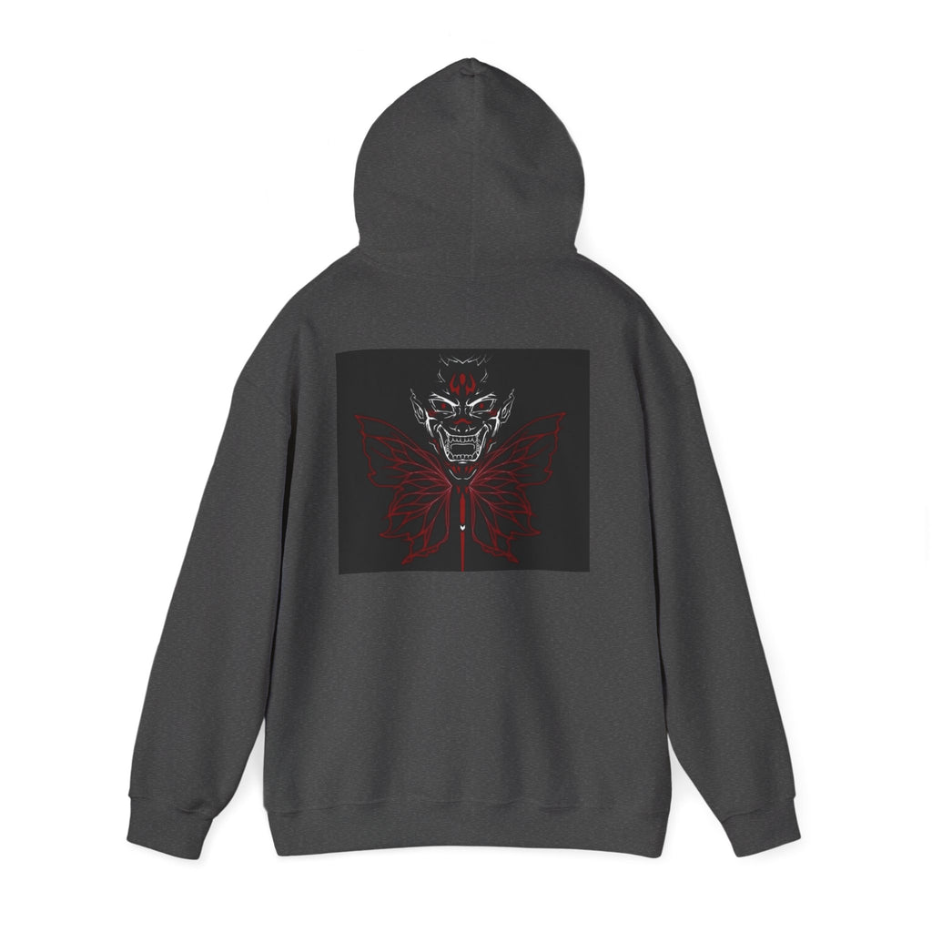 Demonic Butterfly Hoodie - Dark Gothic Skull Winged Design
