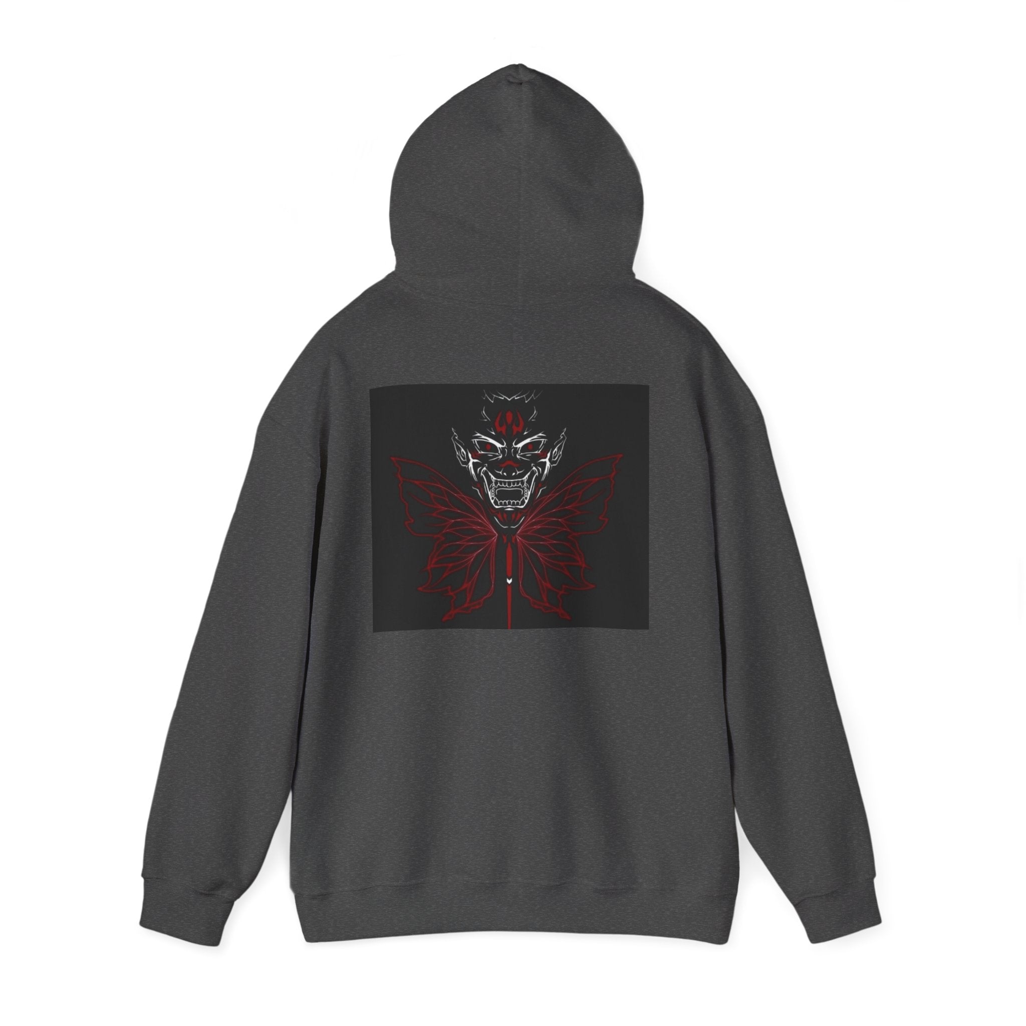 Demonic Butterfly Hoodie - Dark Gothic Skull Winged Design