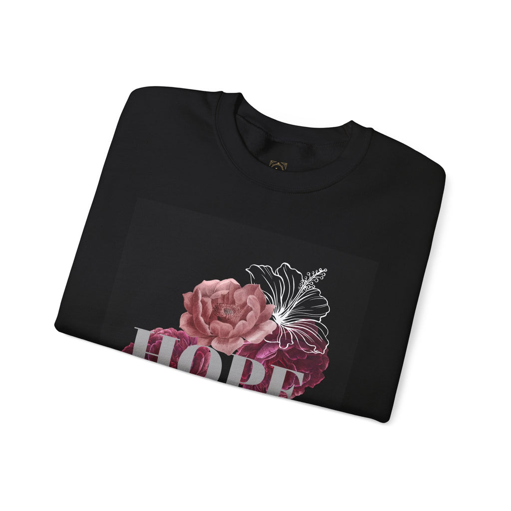 Hope Floral Crewneck Sweatshirt — 'HOPE' Vintage Rose Graphic