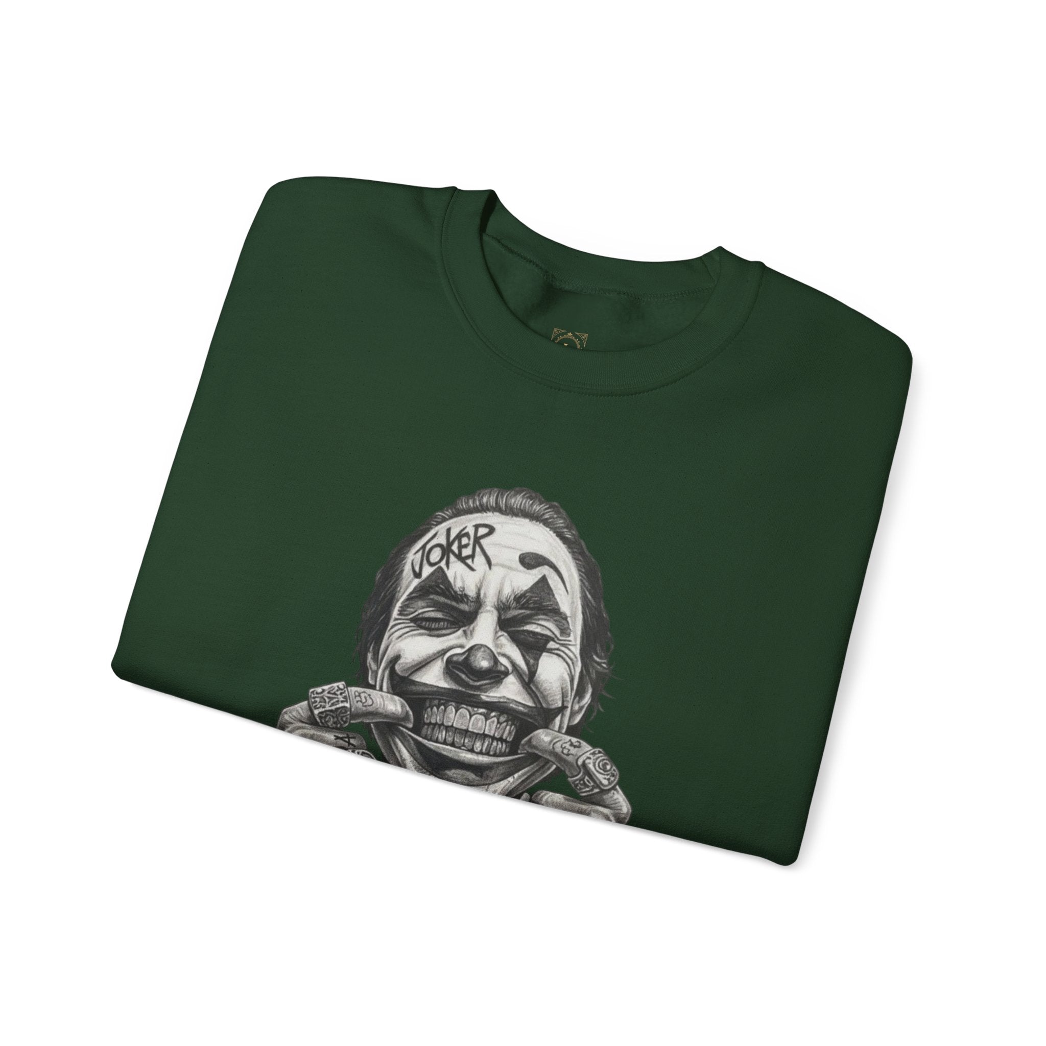 Joker Smile Crewneck Sweatshirt — Grinning Clown Graphic Pullover