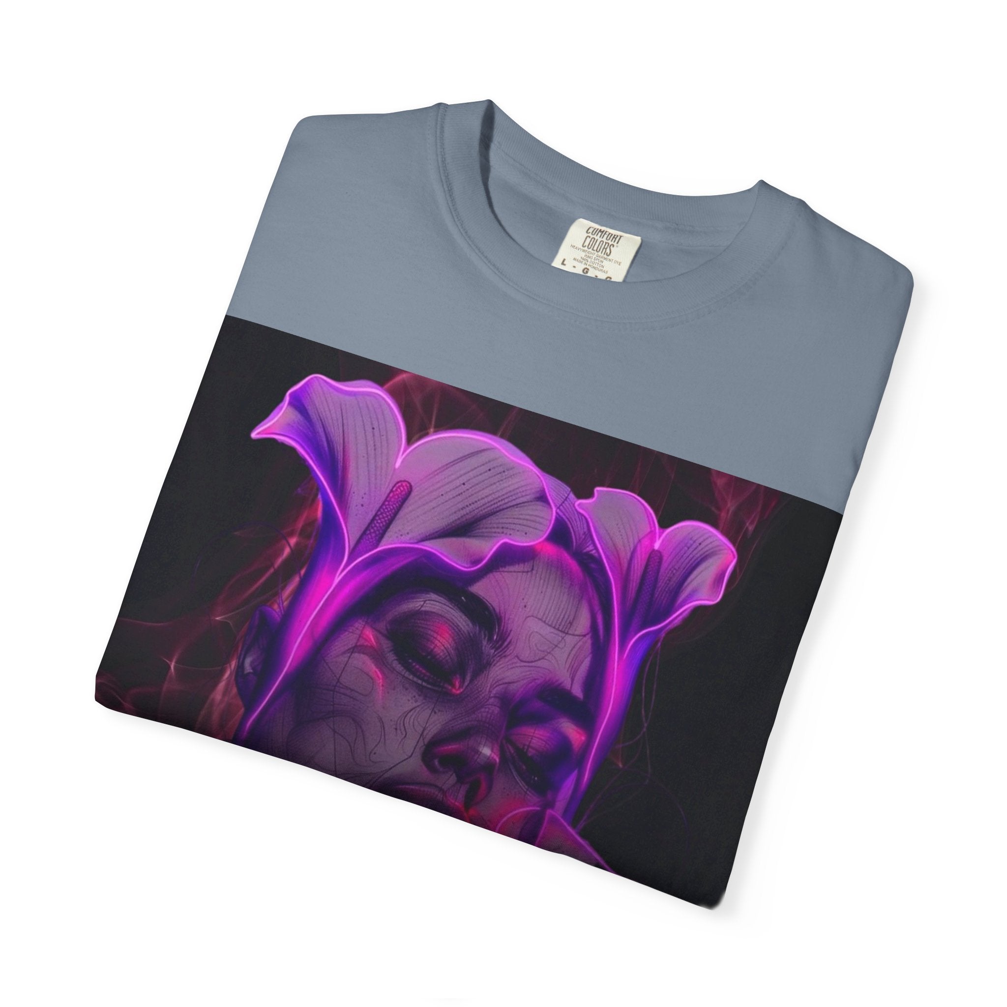Mystic Purple Portrait T‑Shirt — Legaciess Logo Back