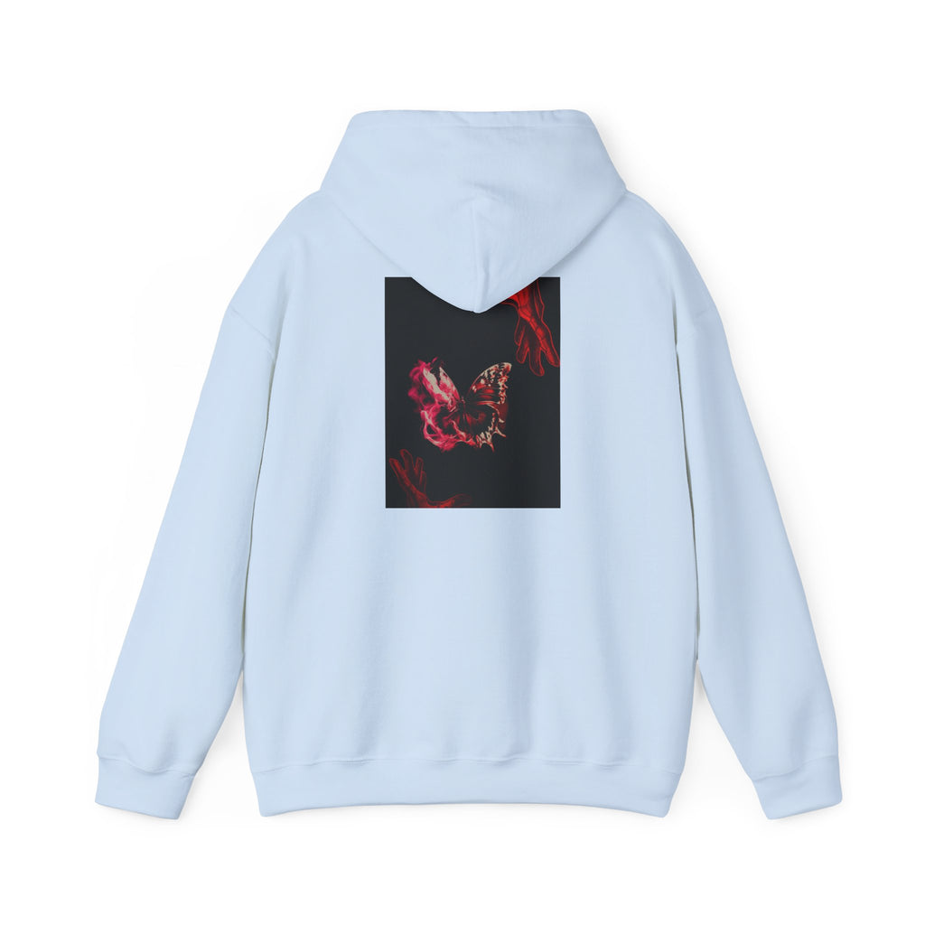 Floral Smoke Hoodie — Dark Red Rose Graphic Hooded Sweatshirt
