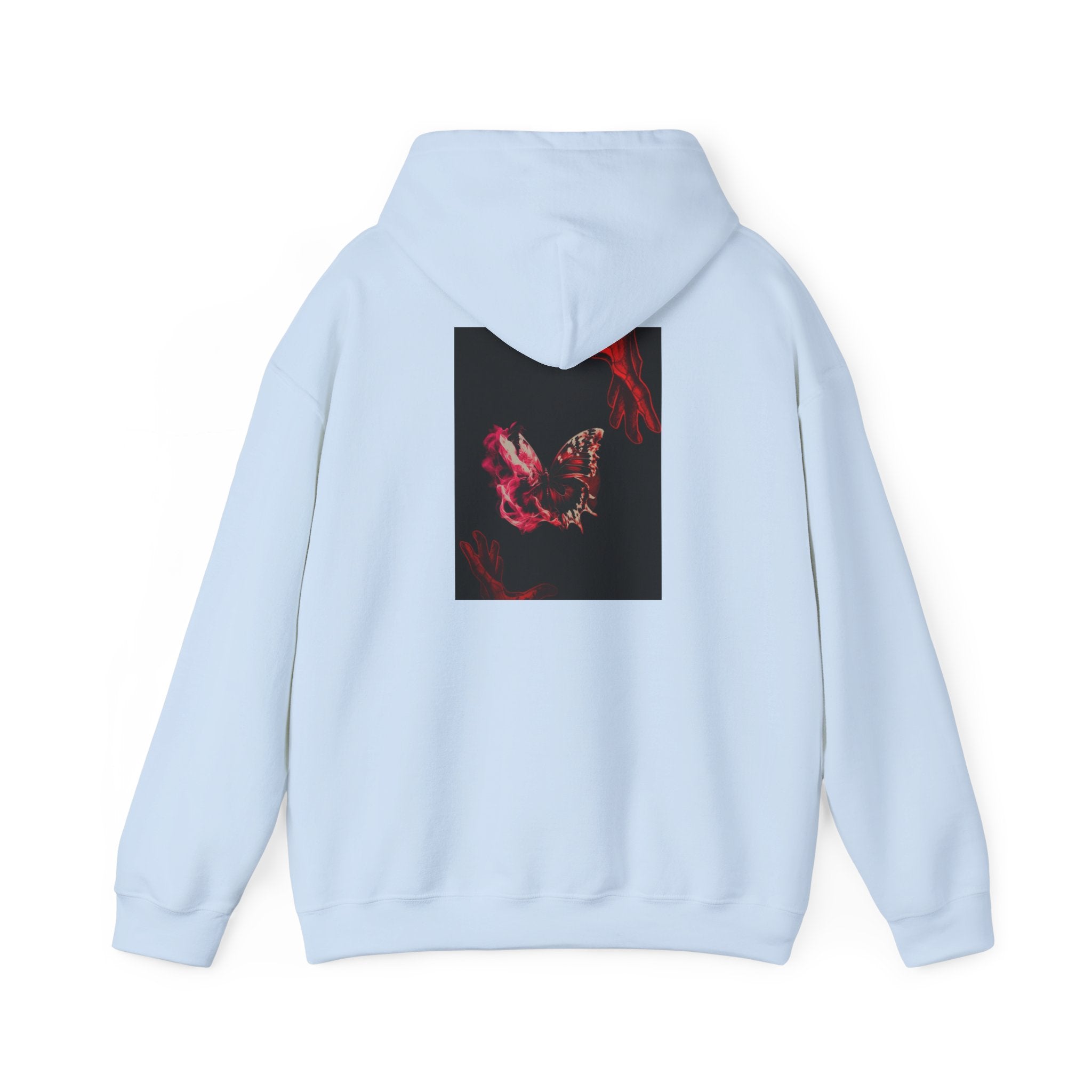 Floral Smoke Hoodie — Dark Red Rose Graphic Hooded Sweatshirt