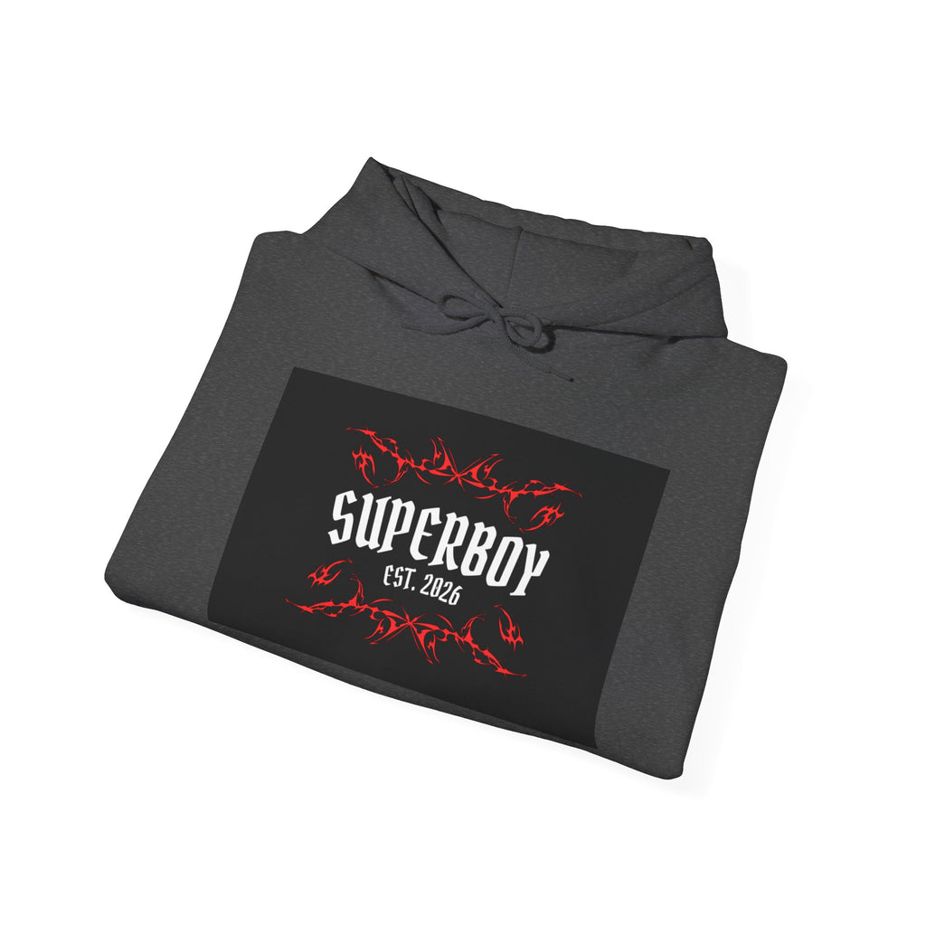 Superboy Hoodie — Vintage Crest 'Superboy Est. 2026' Graphic Pullover