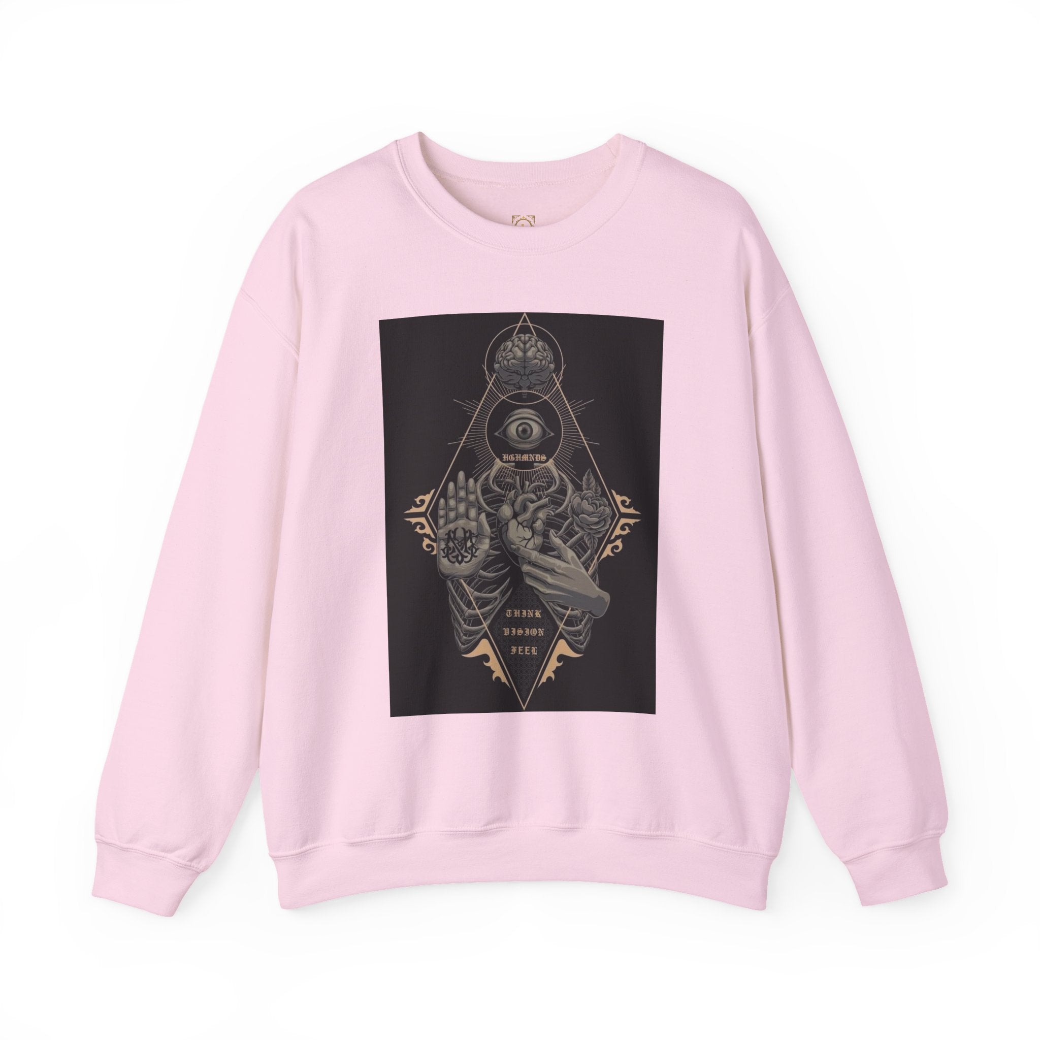 Crewneck Sweatshirt — Occult Skeleton Eye Graphic