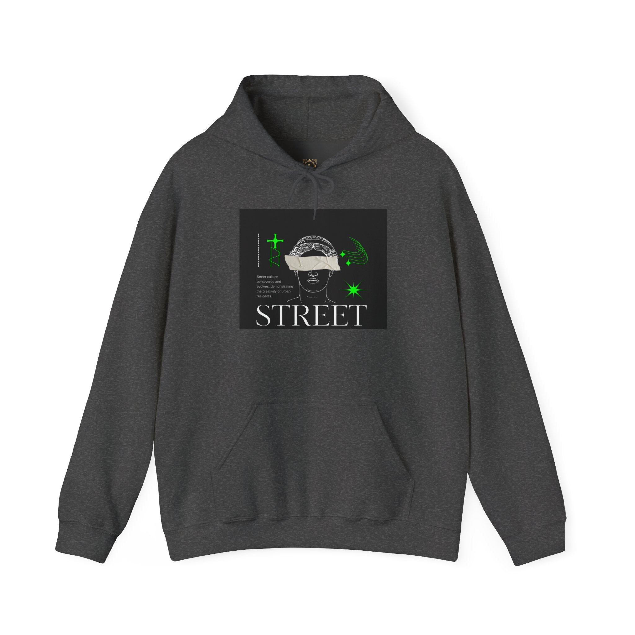 Street Culture Hoodie — Neon Green Graphic Urban Skull Sweatshirt