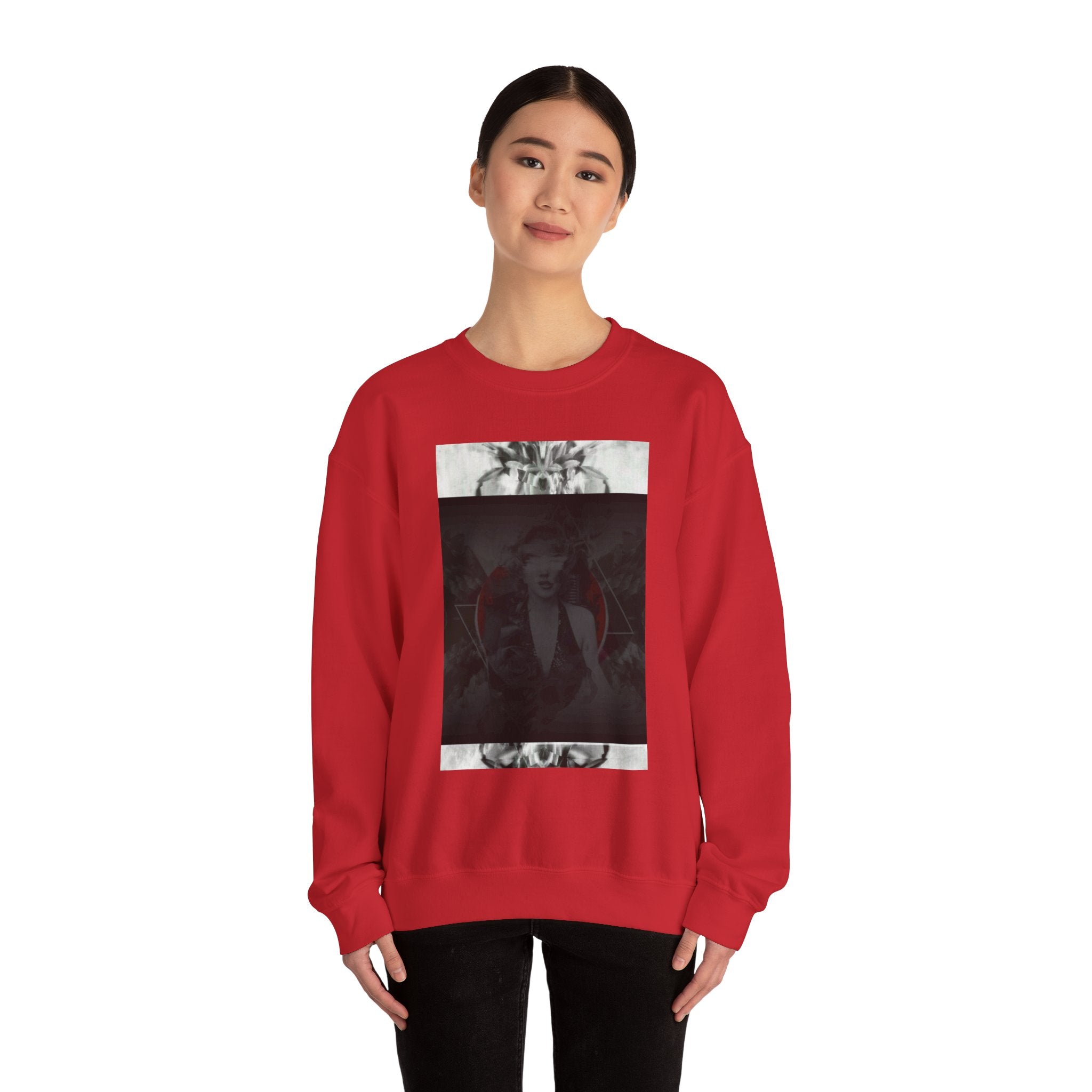 Crewneck Sweatshirt — Dark Abstract Chest Print with 'Legaciess' Gold Back Logo