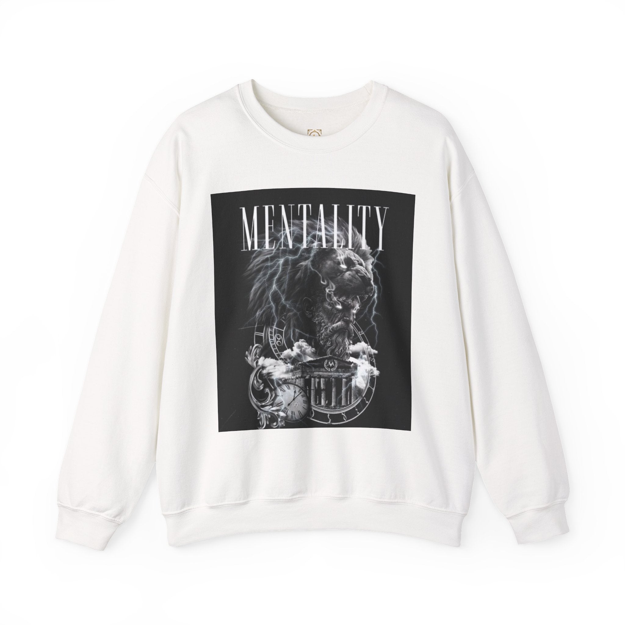Crewneck Sweatshirt — 'MENTALITY' Lion Graphic | LEGACiESS Back Logo