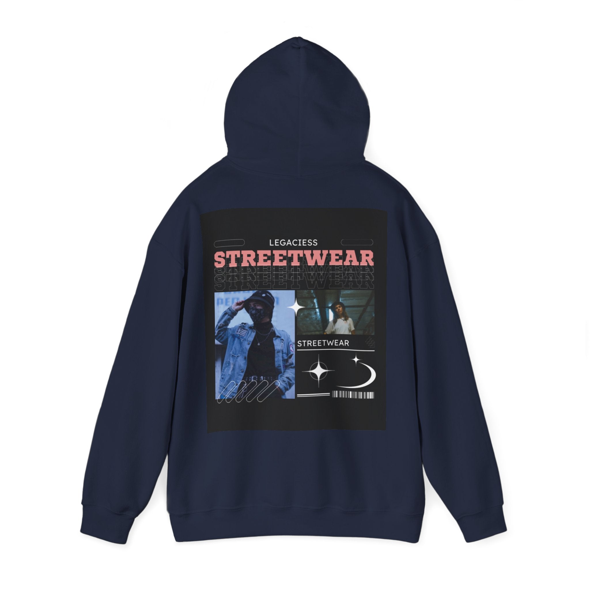 Streetwear Collage Hoodie — Retro Urban Graphic Sweatshirt