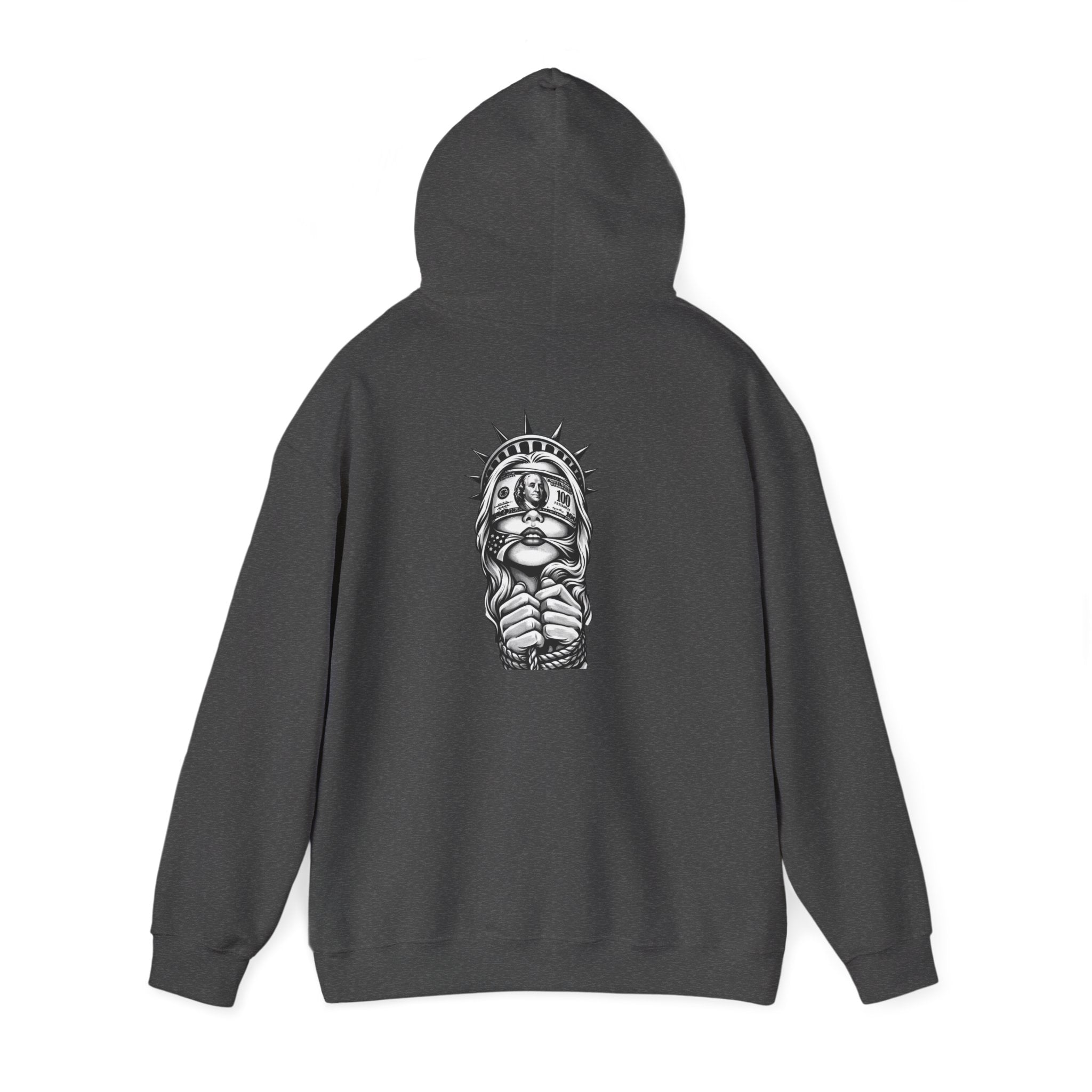 Statue of Liberty Prayer Hands Hoodie — Gothic Liberty Graphic Sweatshirt