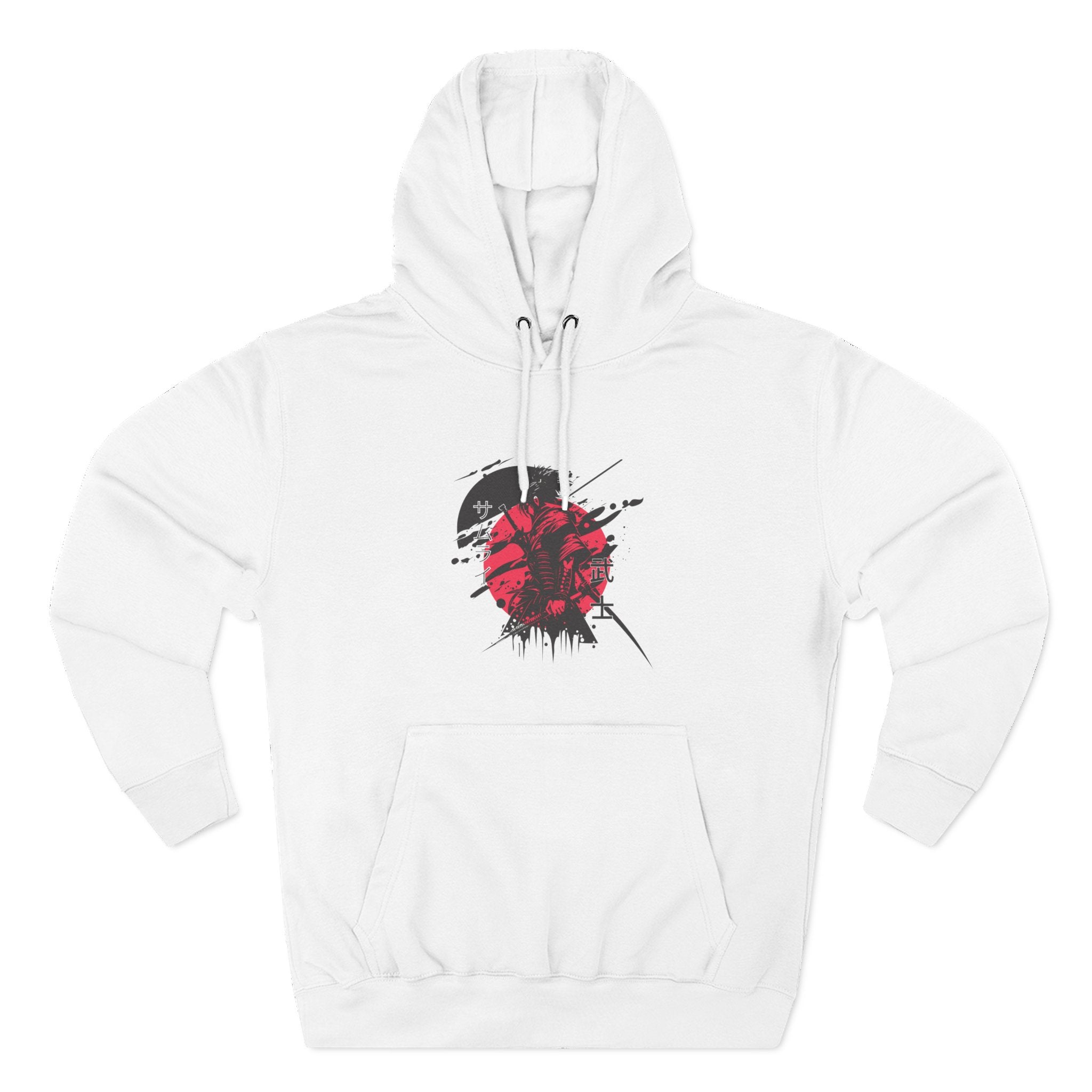 Grunge Rising Hoodie — Red Sun Graphic Fleece Hoodie