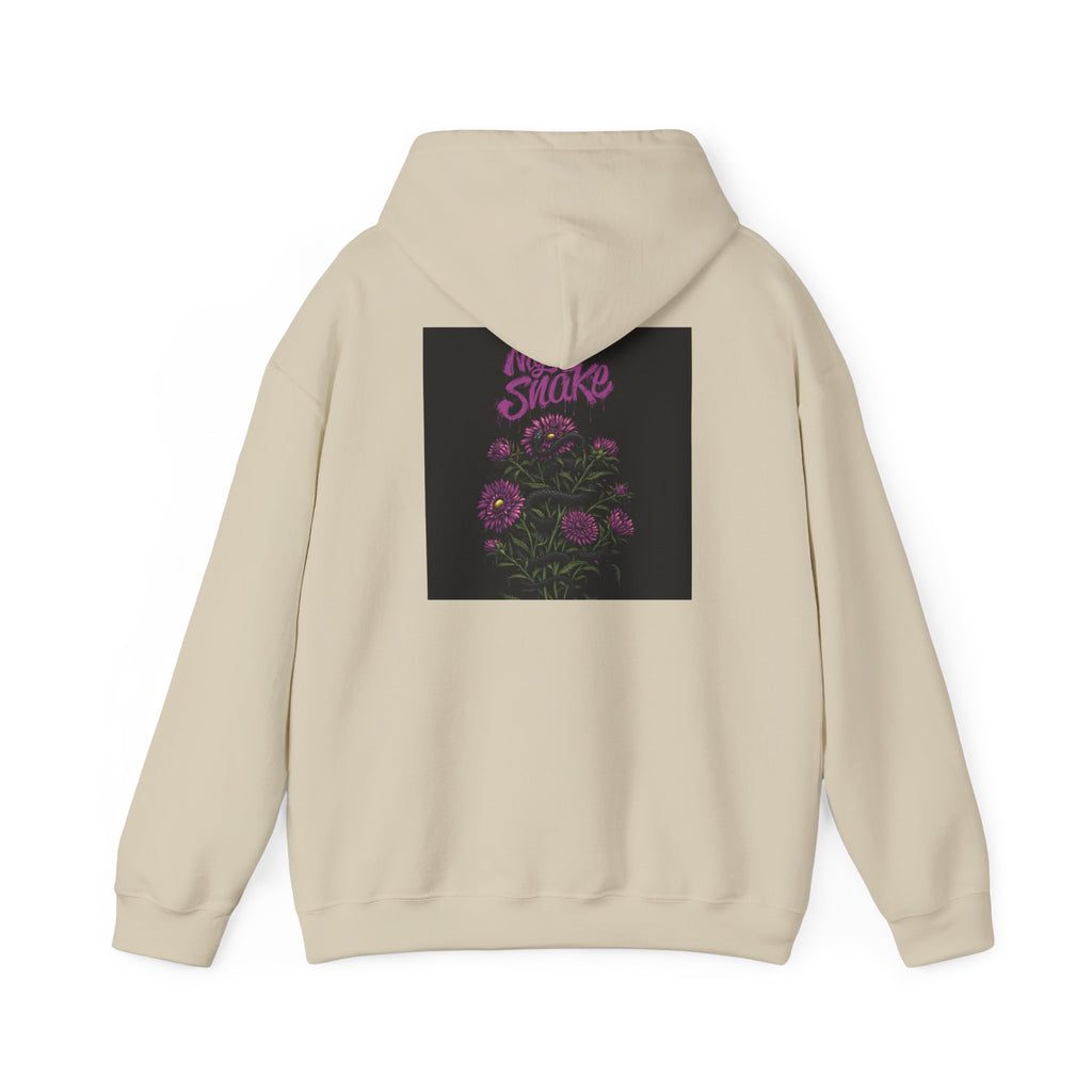 Floral Snake Hoodie — Dark Rose Garden Graphic Sweatshirt