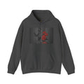 Floral Noir Hoodie — Red Roses on Dark Background