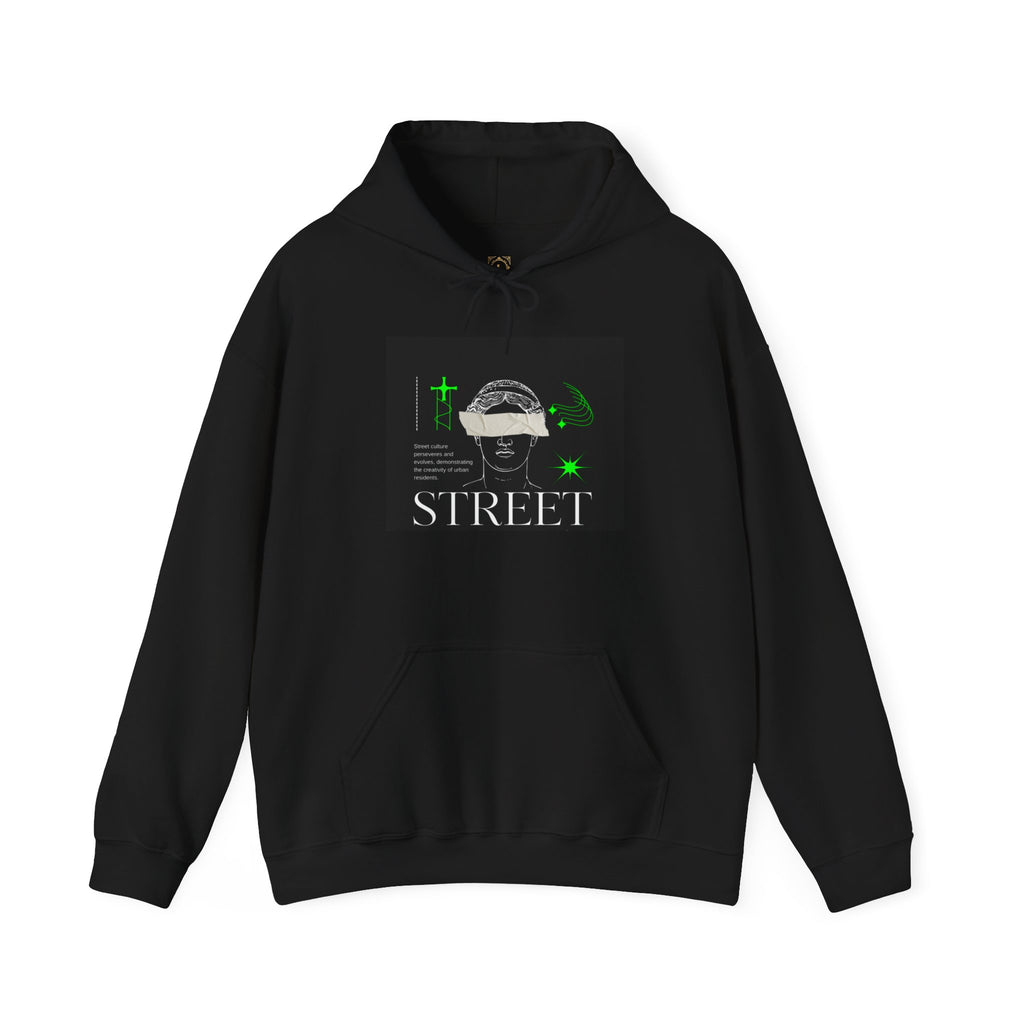 Street Culture Hoodie — Neon Green Graphic Urban Skull Sweatshirt