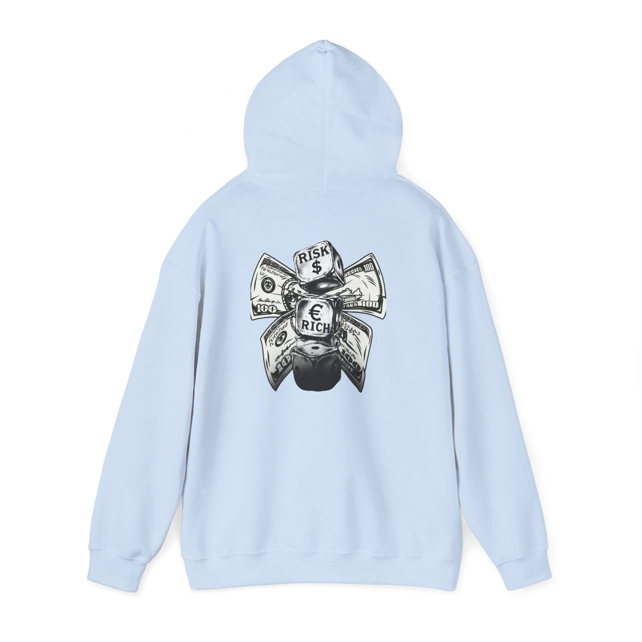Money Bow Hoodie — Graphic Dollar Knot “Get Rich” Pullover