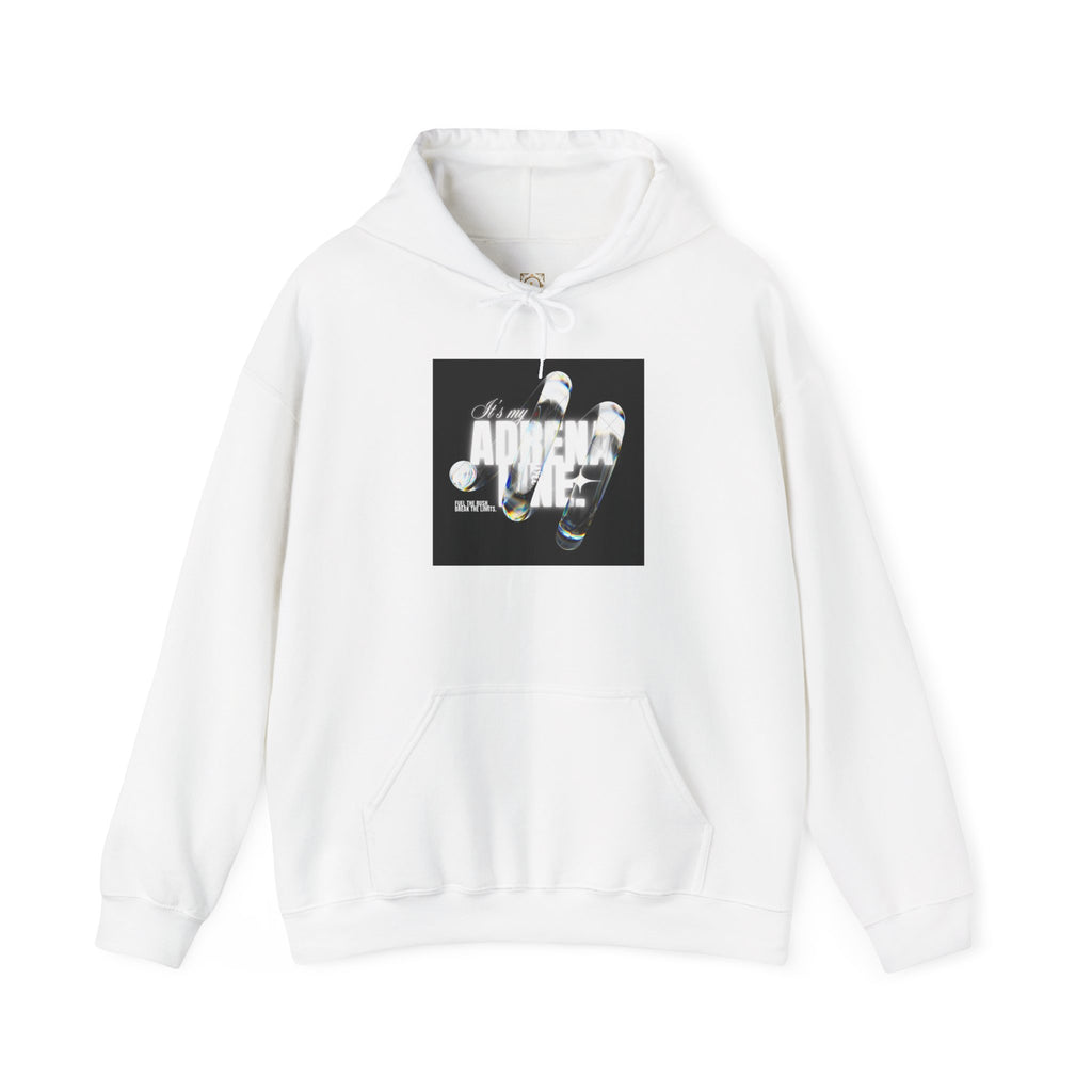 Bubble Text 'Adrenaline' Graphic Hoodie — Urban Streetwear Pullover