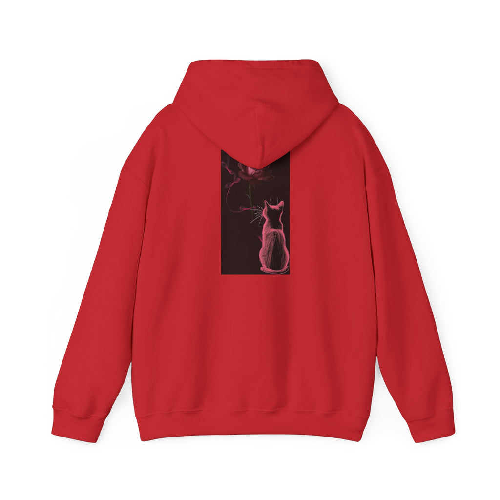 Cat Moonlight Hoodie — Neon Pink Cat Silhouette Sweatshirt
