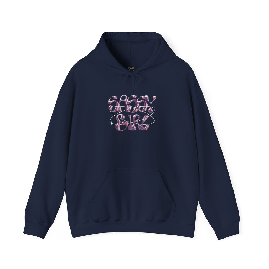 Hoodie — "Shady Girl" Retro Pink Marble Graphic Hoodie