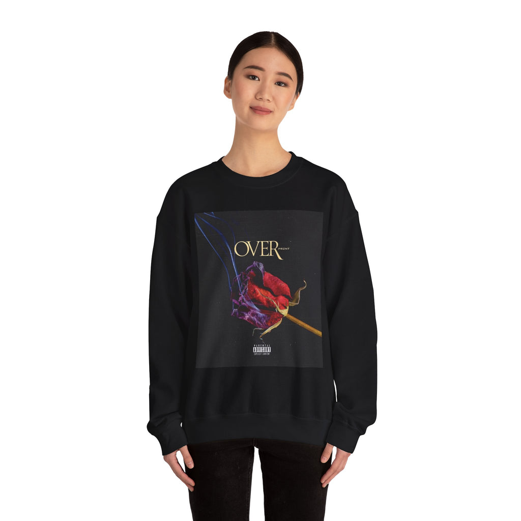 Crewneck Sweatshirt - "OVER" Rose Graphic with Legaciess Gold Logo