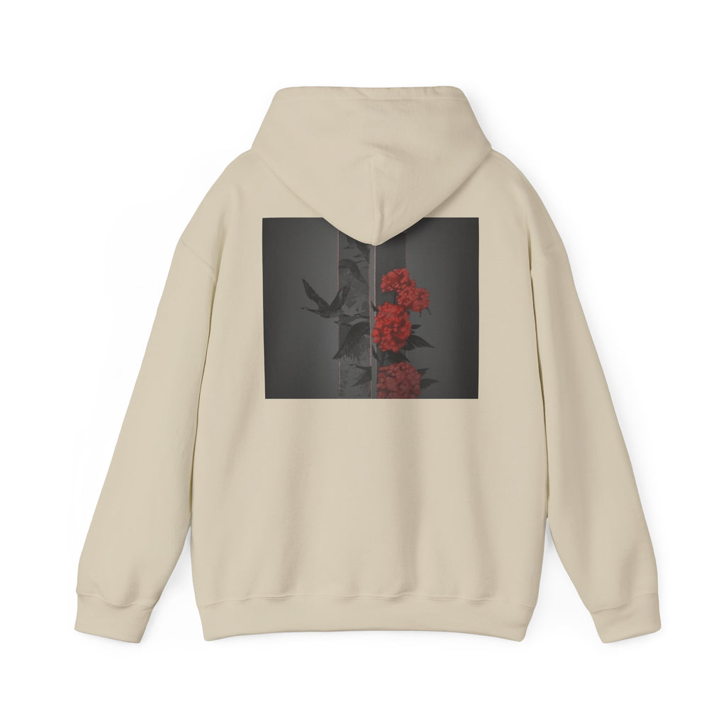 Floral Noir Hoodie — Red Roses on Dark Background