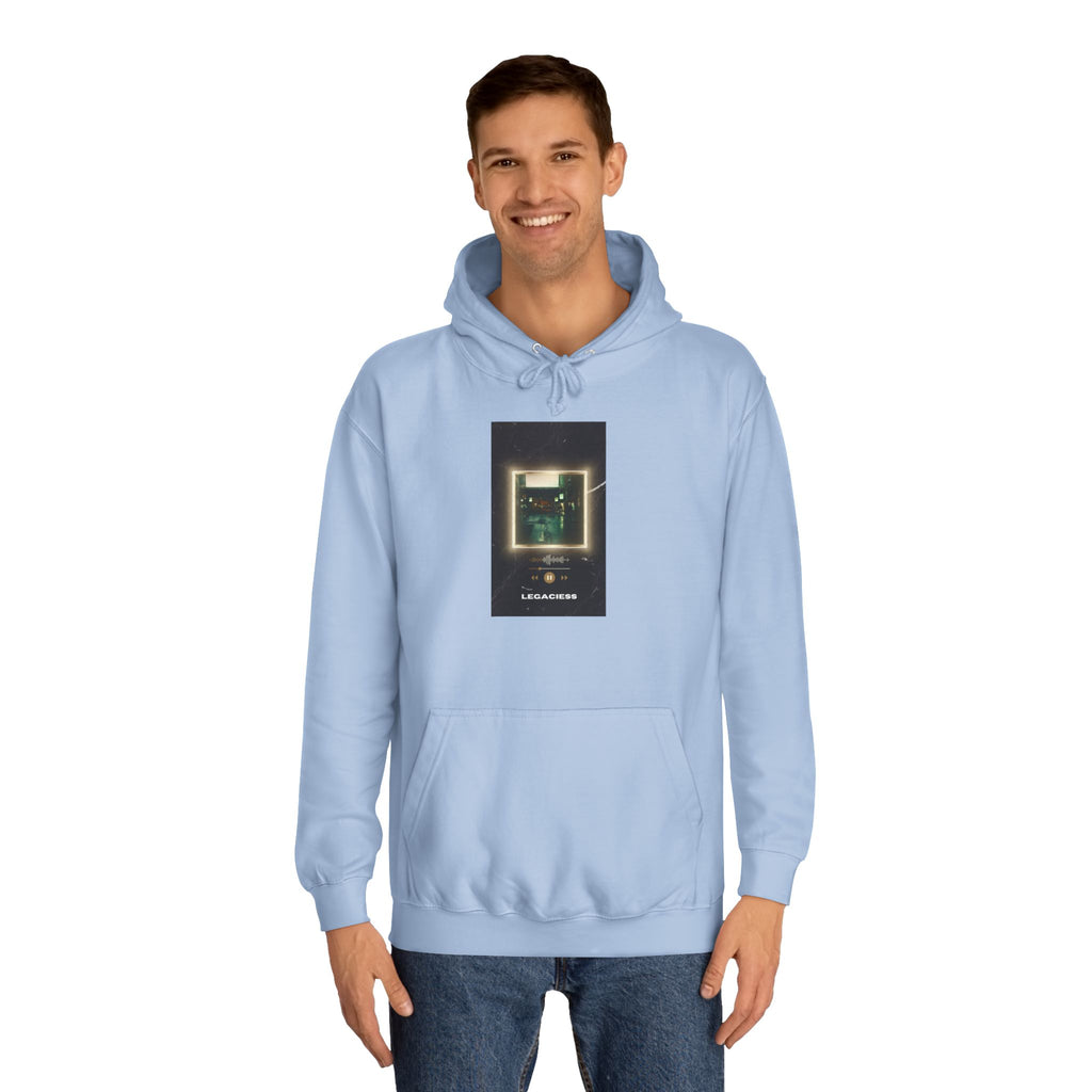 College Hoodie — Retro Neon Square Album Art Design