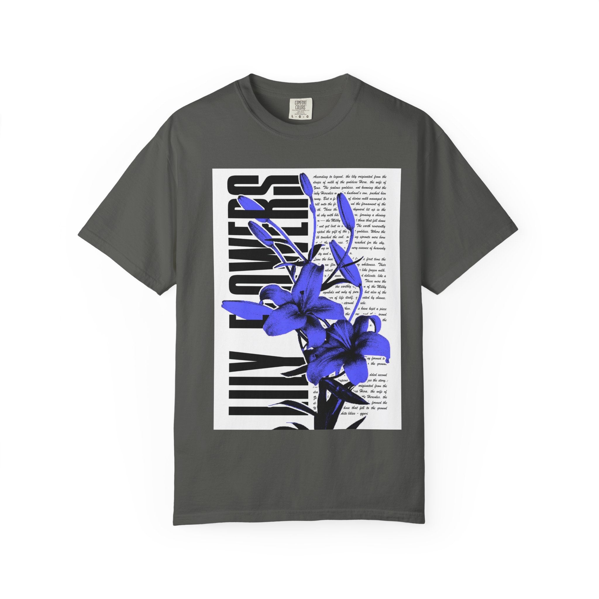 Floral Legacy Graphic T-Shirt — Bold Blue Orchid Design