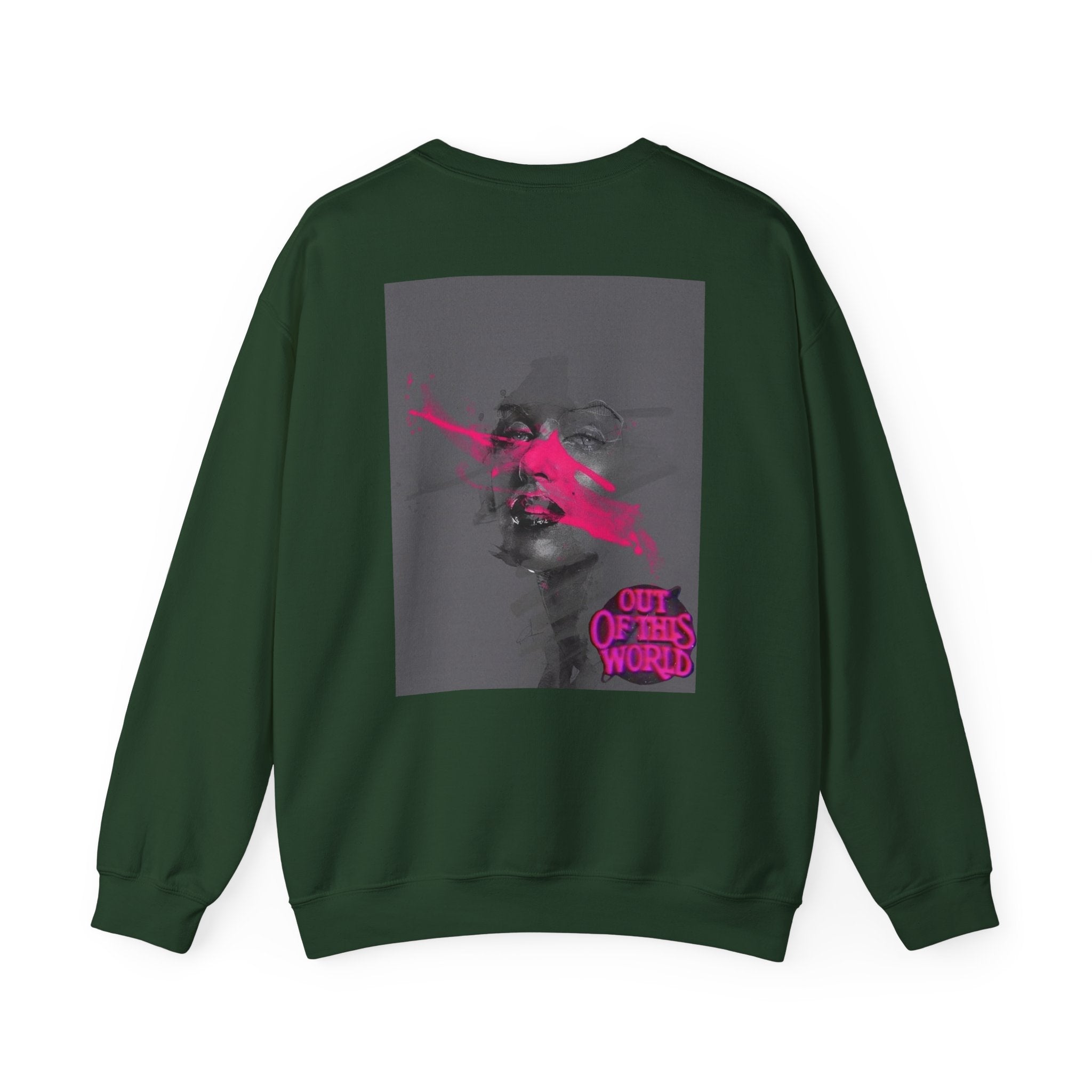 Graphic Sweatshirt — 'Out of This World' Neon Portrait Crewneck