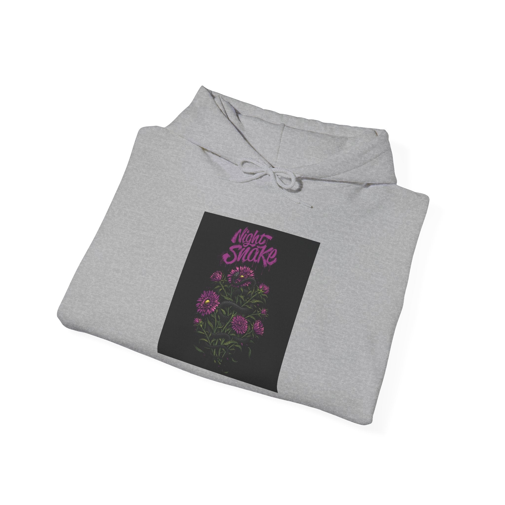 Floral Snake Hoodie — Dark Rose Garden Graphic Sweatshirt