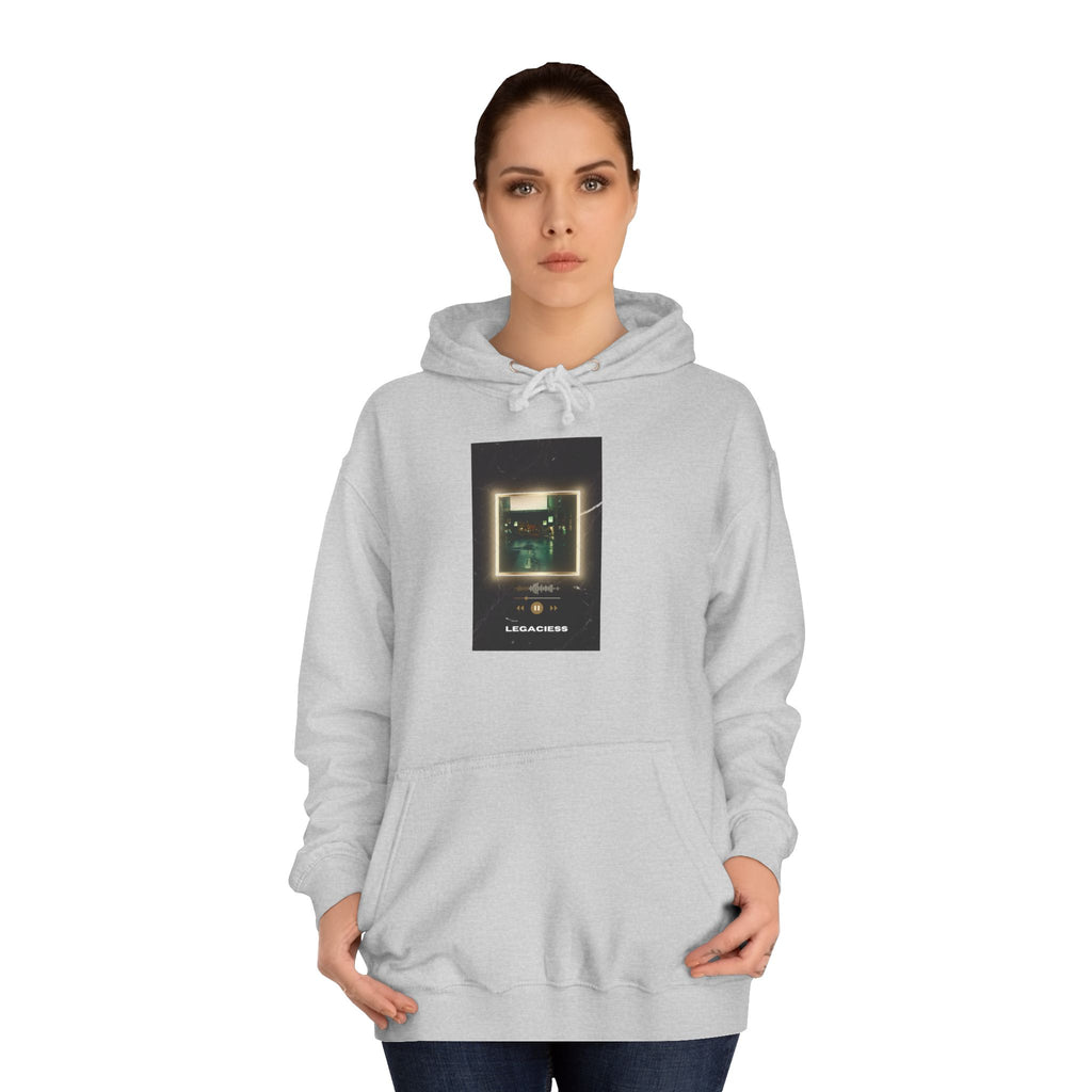 College Hoodie — Retro Neon Square Album Art Design