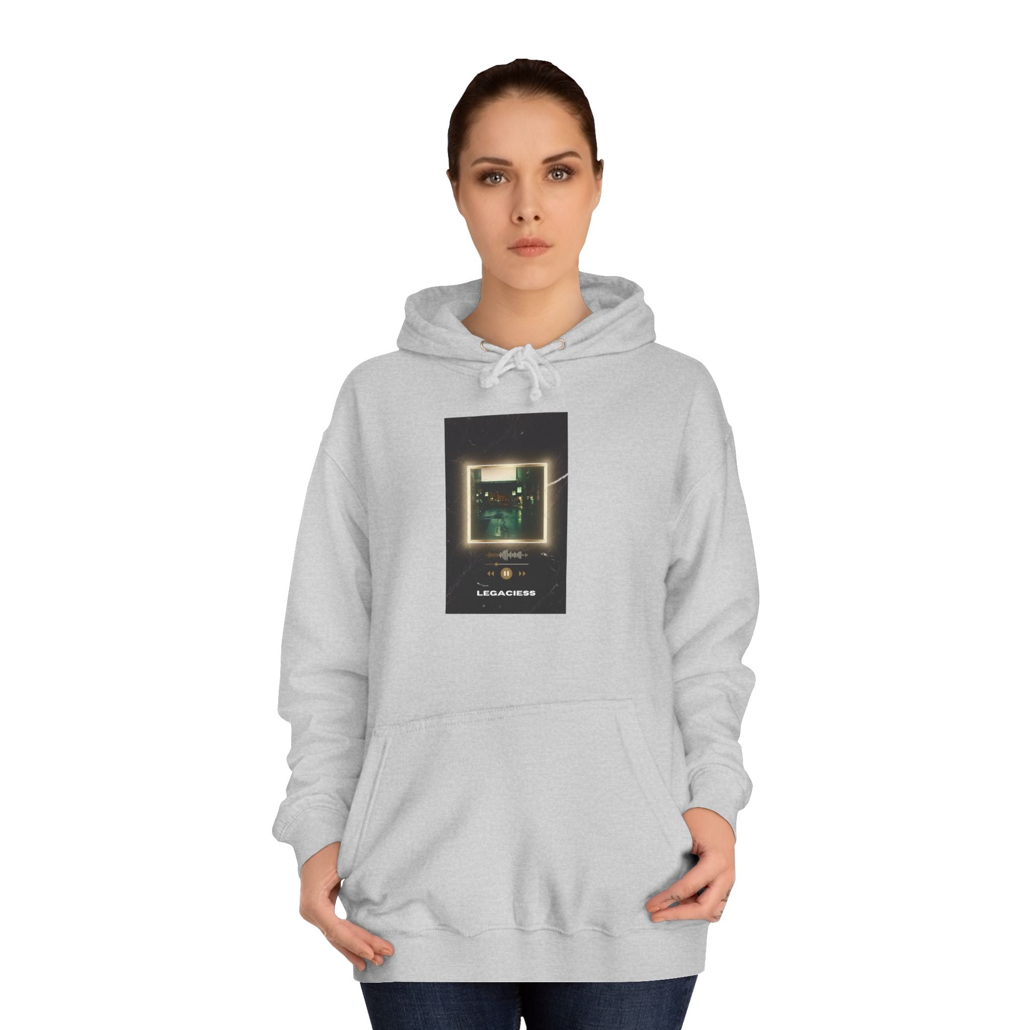 College Hoodie — Retro Neon Square Album Art Design